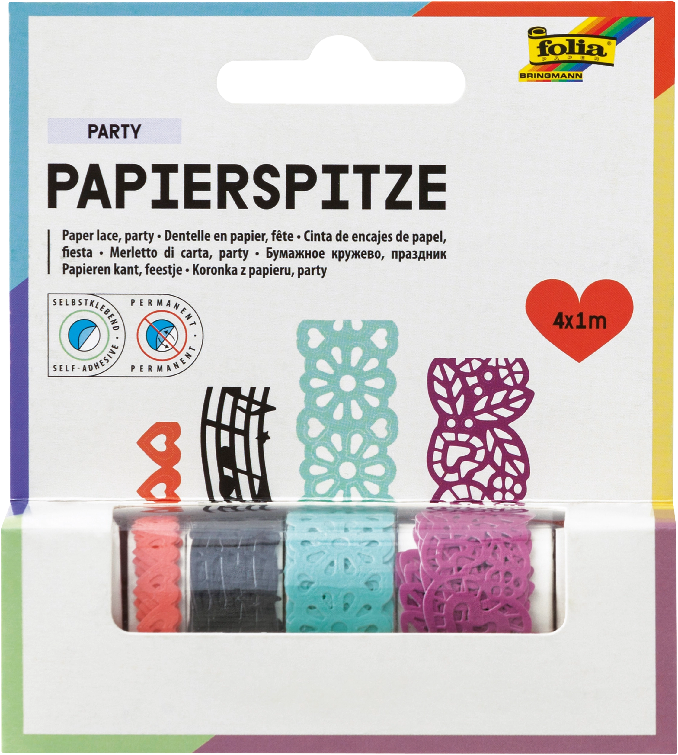 Papierspitze, Party, 4x 1 m, 4 Rollen