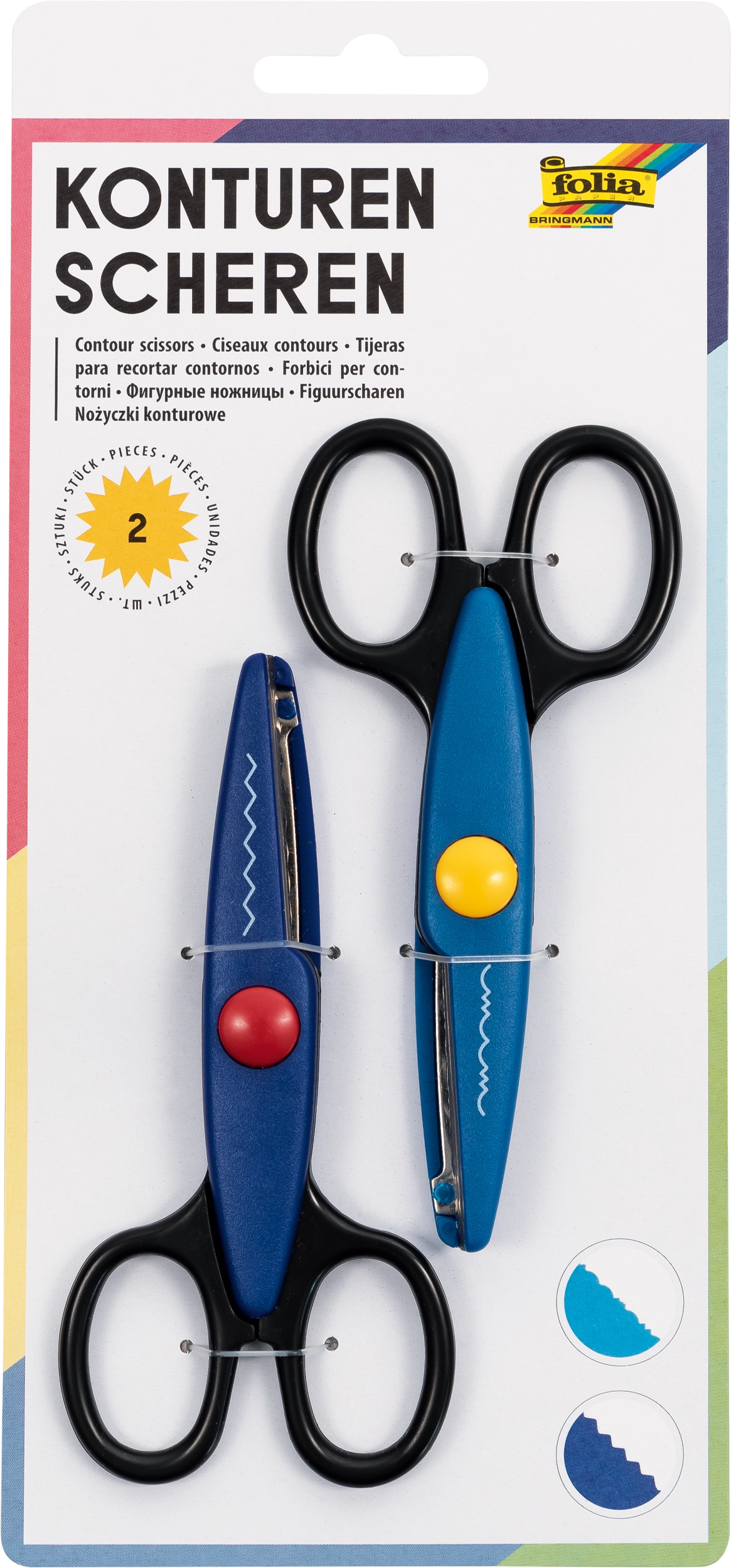 Contour Scissors, 13,5 cm, 2 pairs of scissors