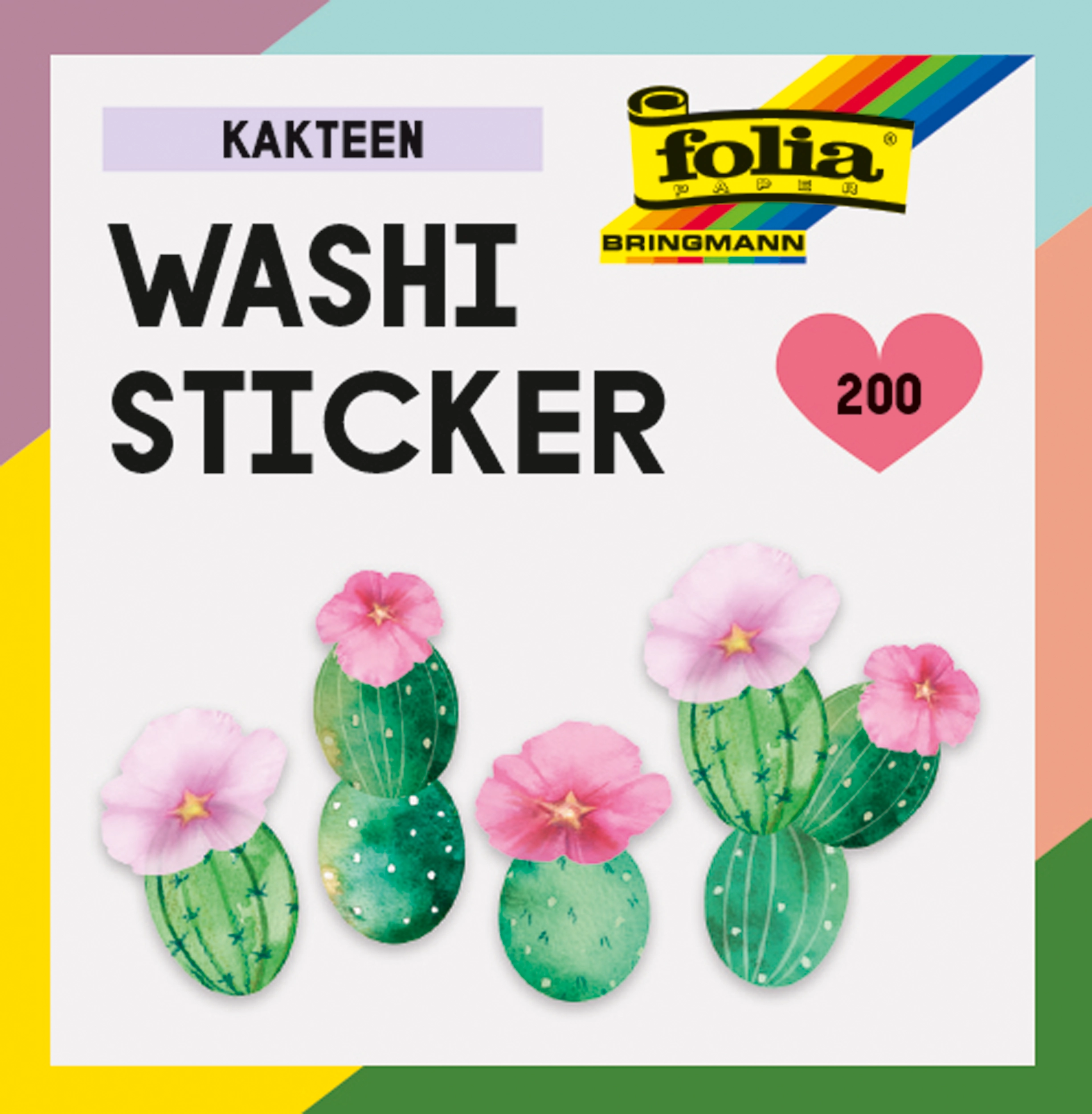 Washi-Sticker, Kakteen, 200 Sticker