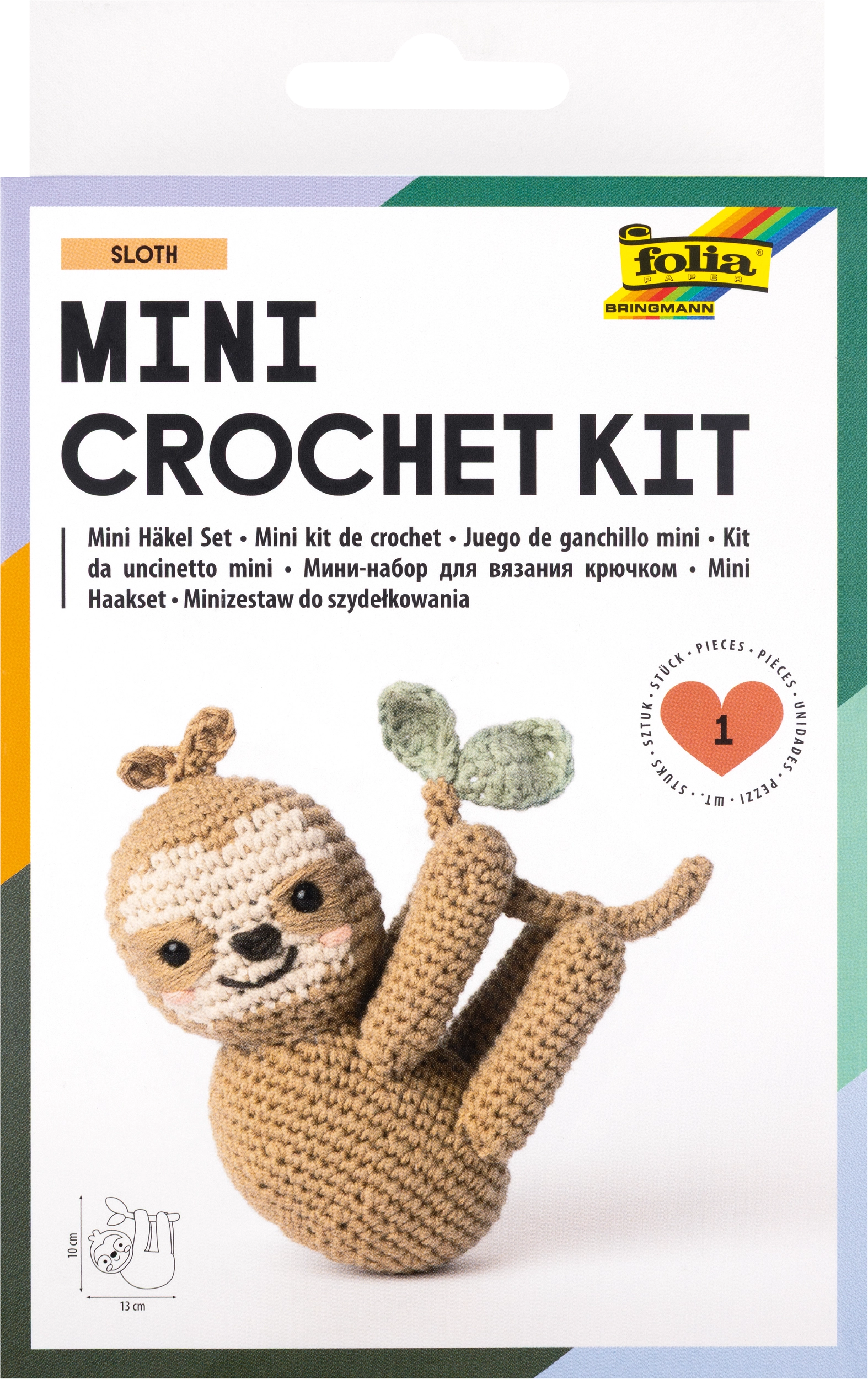 Mini-Häkelset, Faultier, 1 Stück