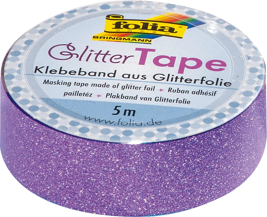 Glittertape, Lila, 5 m, 1 Rolle
