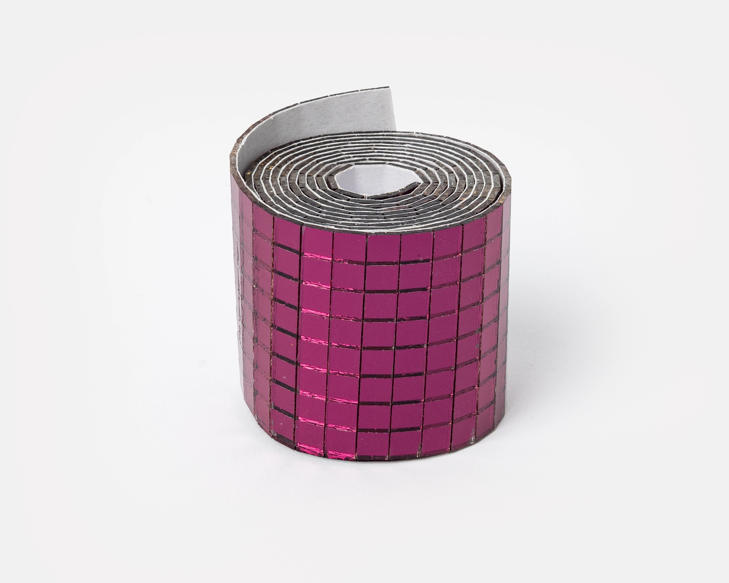Mirror Tile Rolls, Pink, S, 5 x 5 mm, Selbstklebend