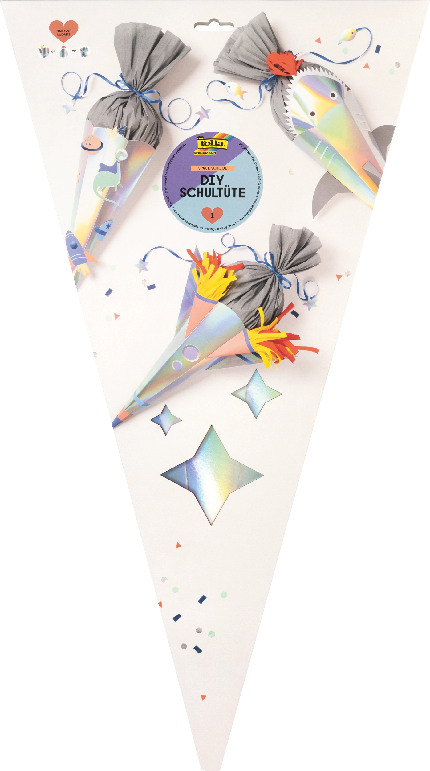 DIY School Cone, Space School, 400 g/m², 68 cm, 1 piece