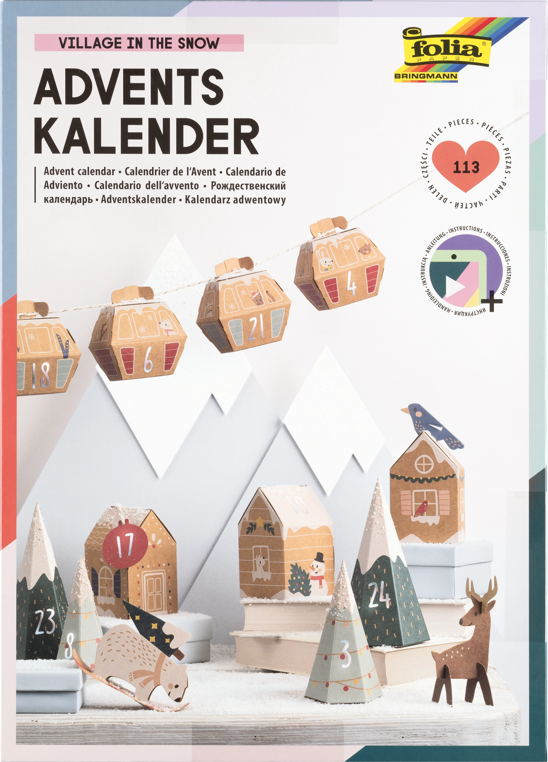Adventskalender-Set, Village in the Snow, 113 Teile