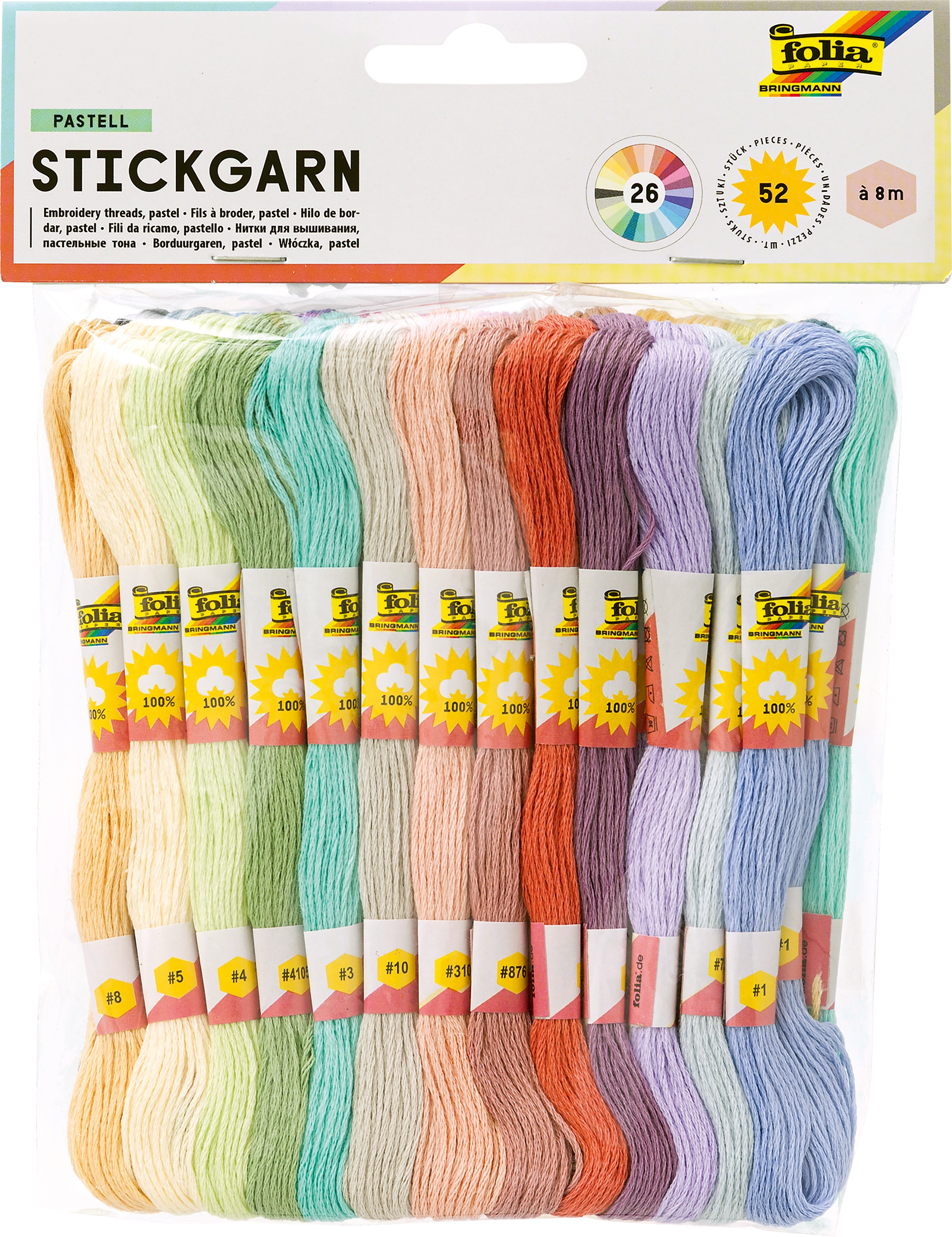 Embroidery Thread , Pastel, 52 skeins