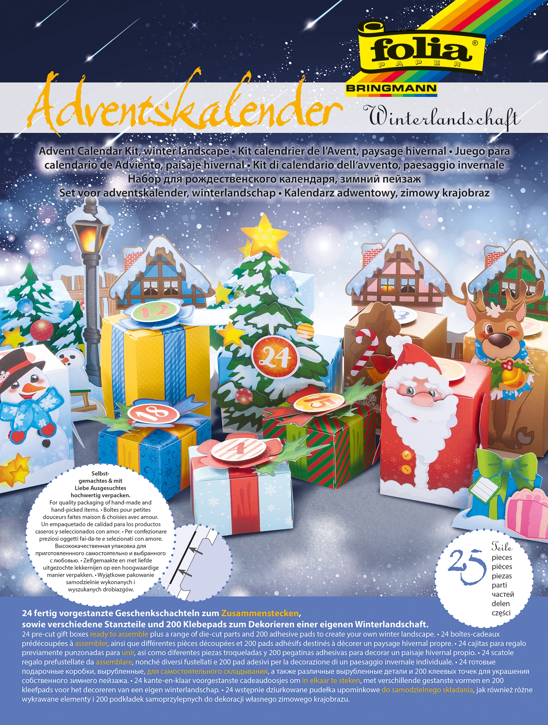 Adventskalender-Set, Winterlandschaft, 25 Teile