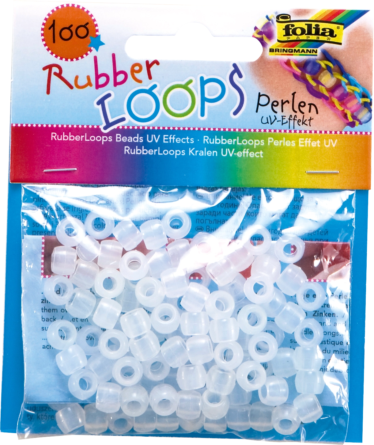 Rubber Loops Perlen, UV-Effekt, 100 Stück