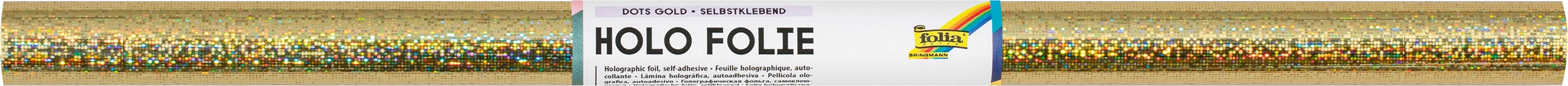 Holographische Folie, Sparkling Gold Holo, Selbstklebend, 40 cm x 1 m, 10 Rollen