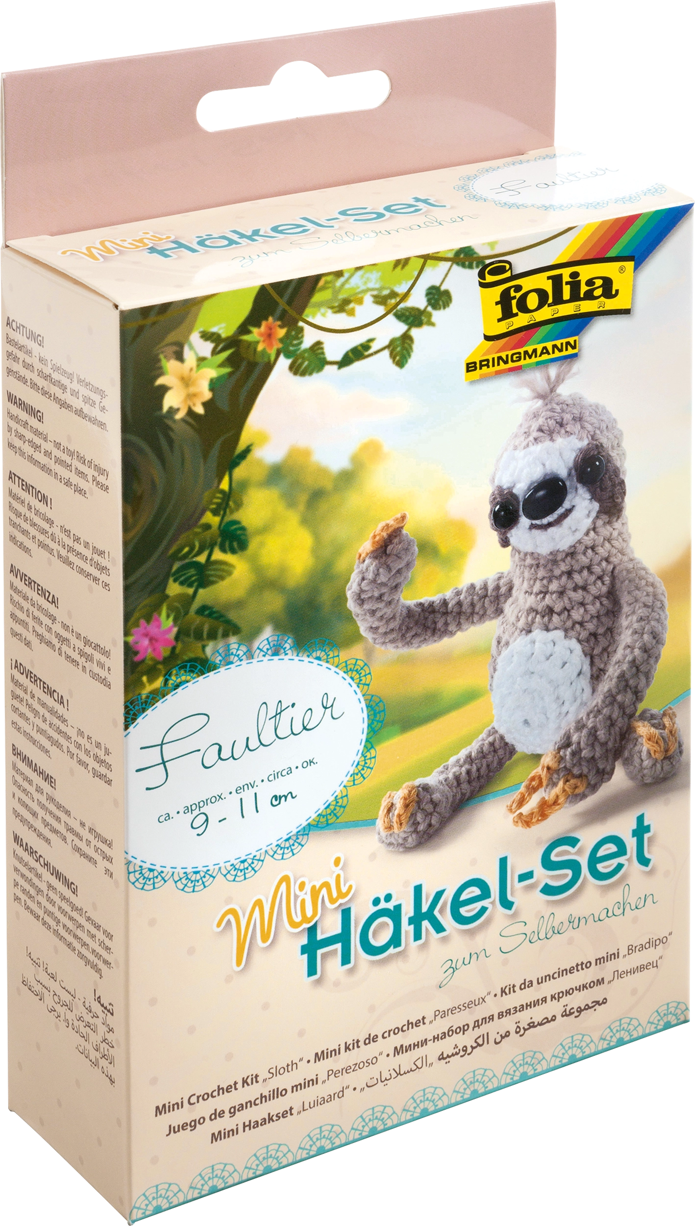 Mini Häkelsets, Faultier, 1 Stück