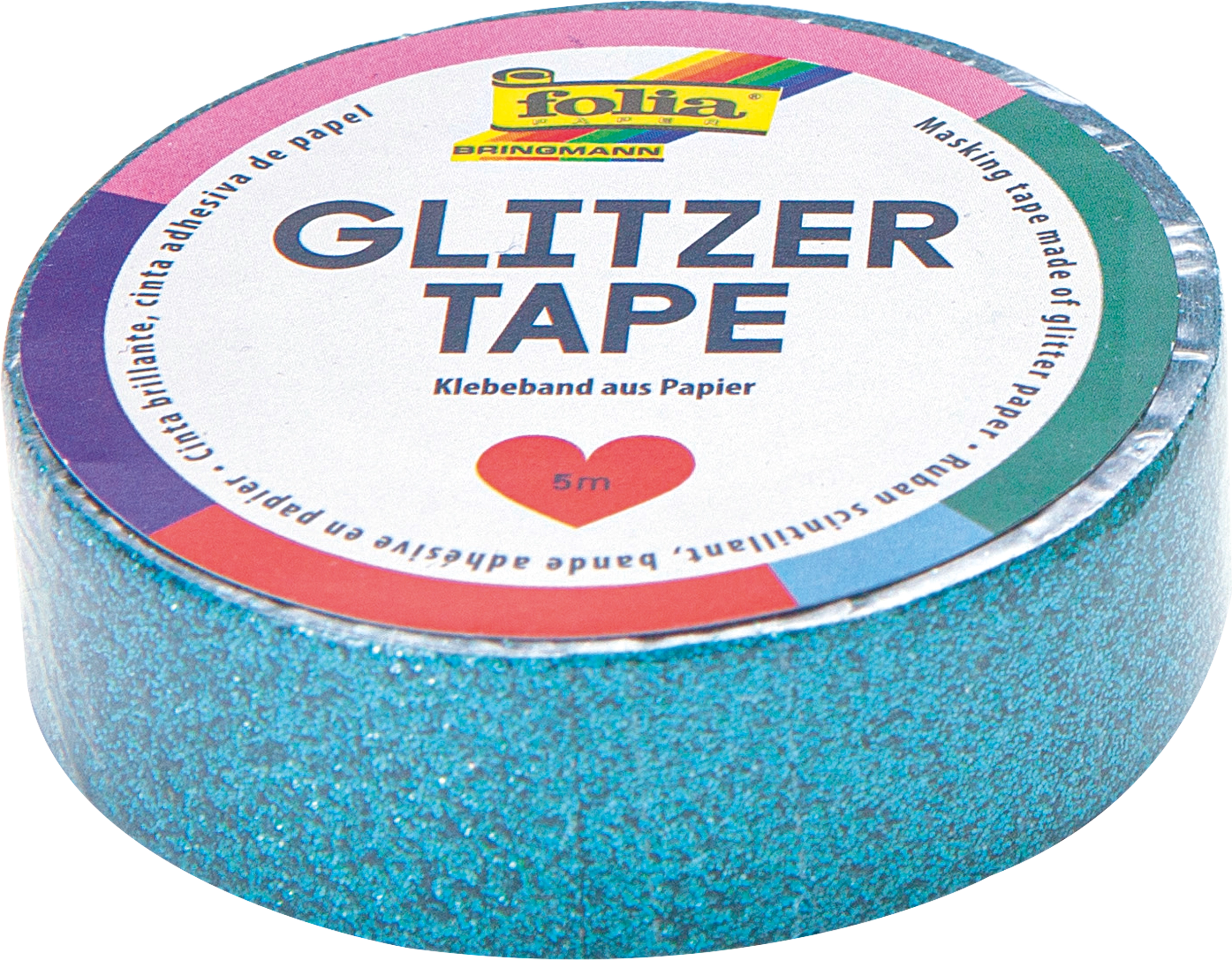 Glitzertape, Türkis, 5 m, 1 Rolle