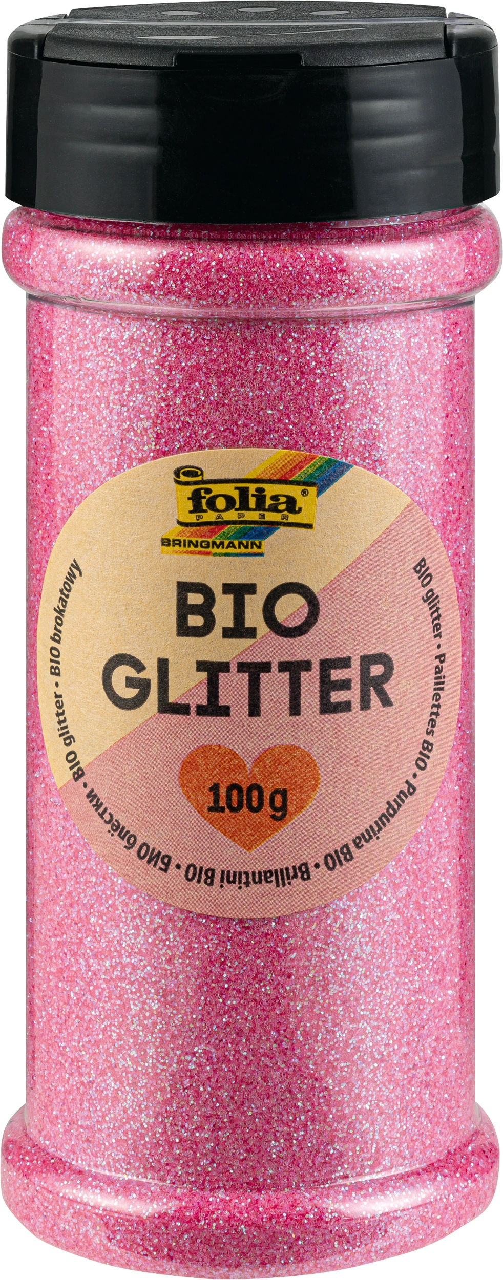 Bio Glitter, Irisierend pink, 100 g, 1 Dose