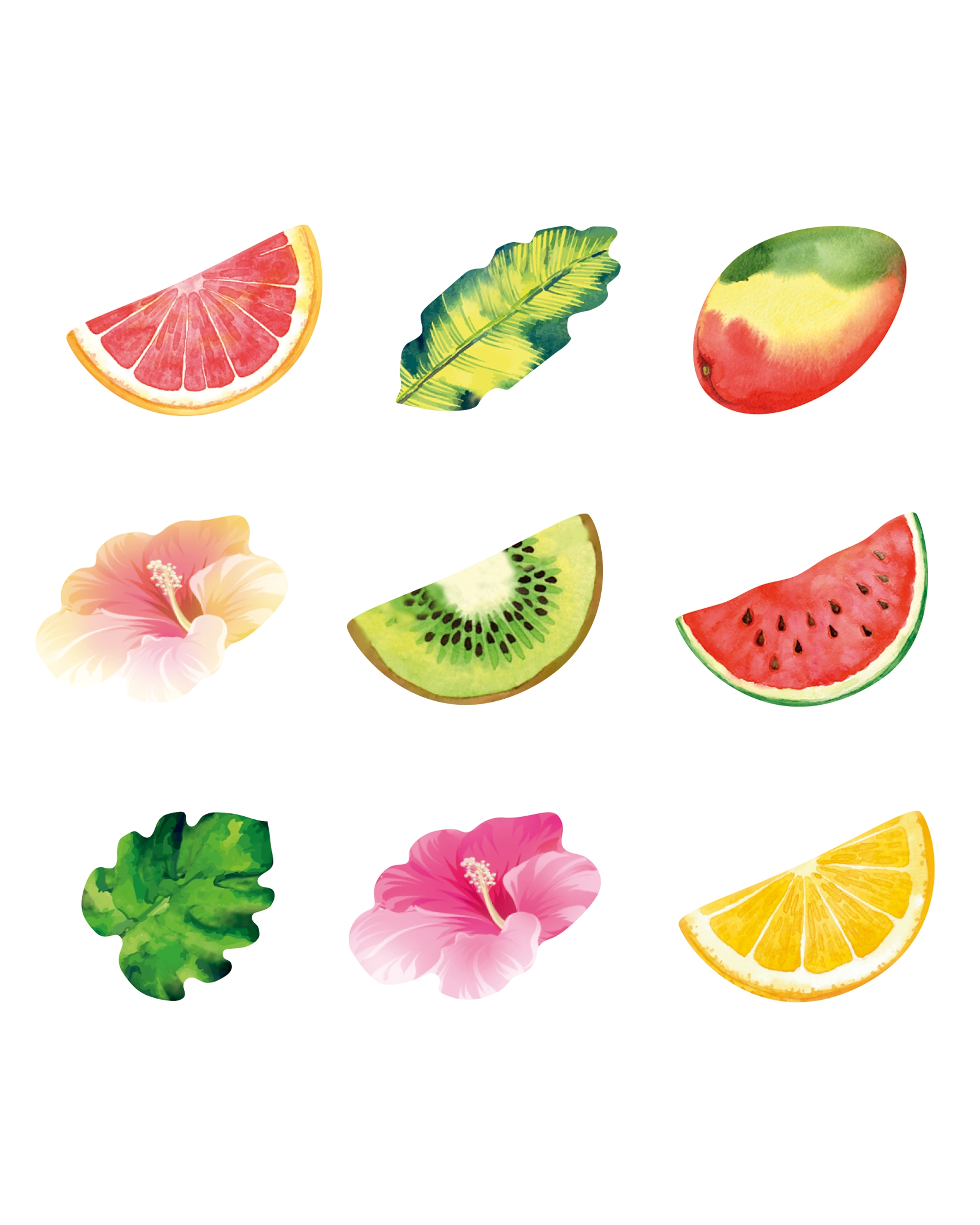 Washi-Sticker, Tropical, 200 Sticker
