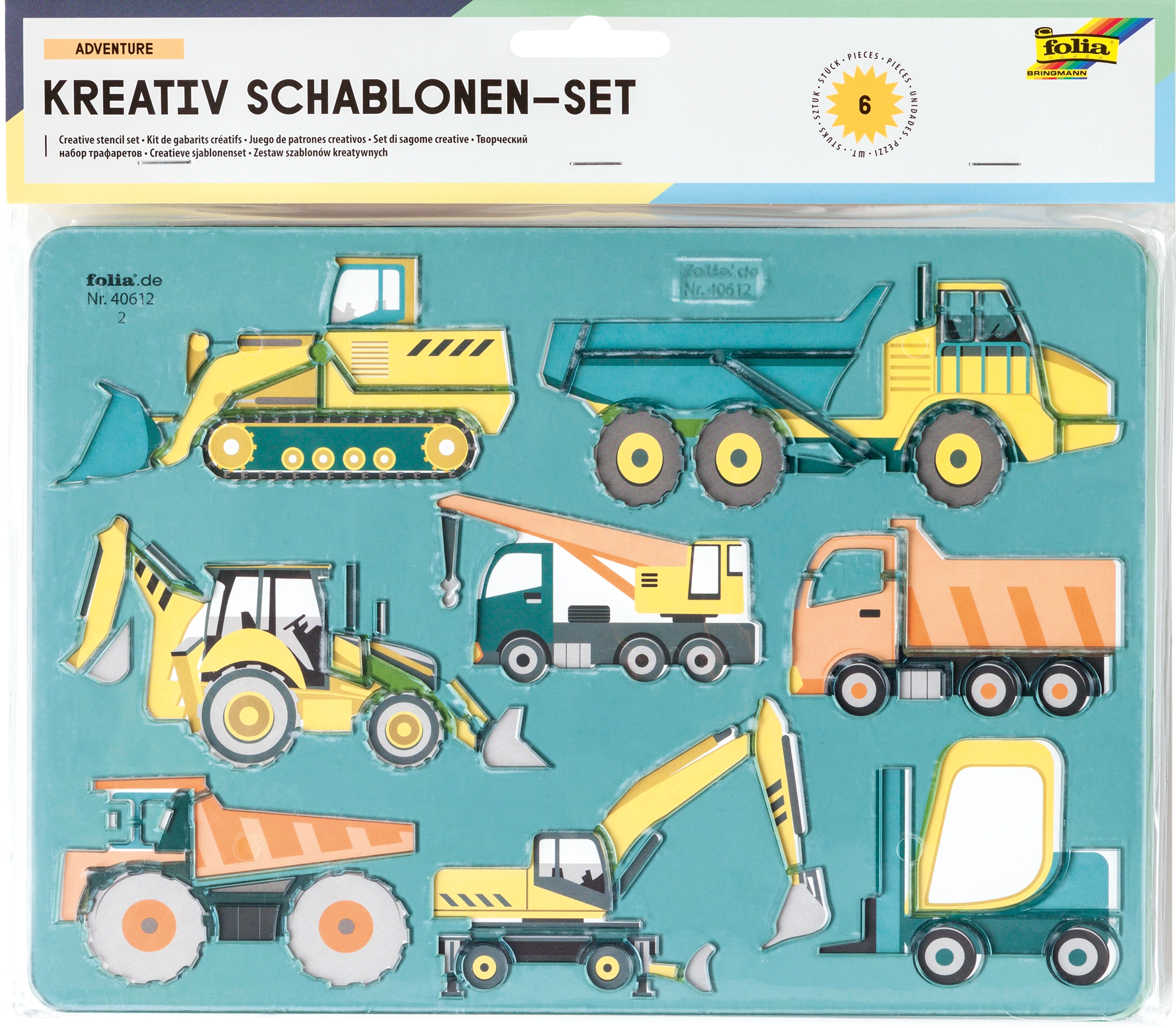 Kreativ Schablonen-Set, Abenteuer, 18,8 x 26,7 cm