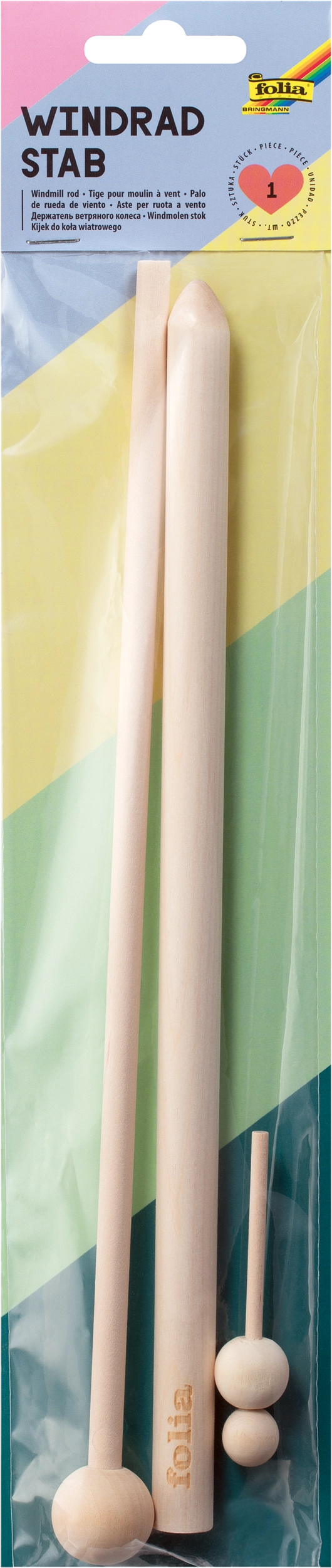 Windrad Stab, Holz, 59 cm, 1 Stück