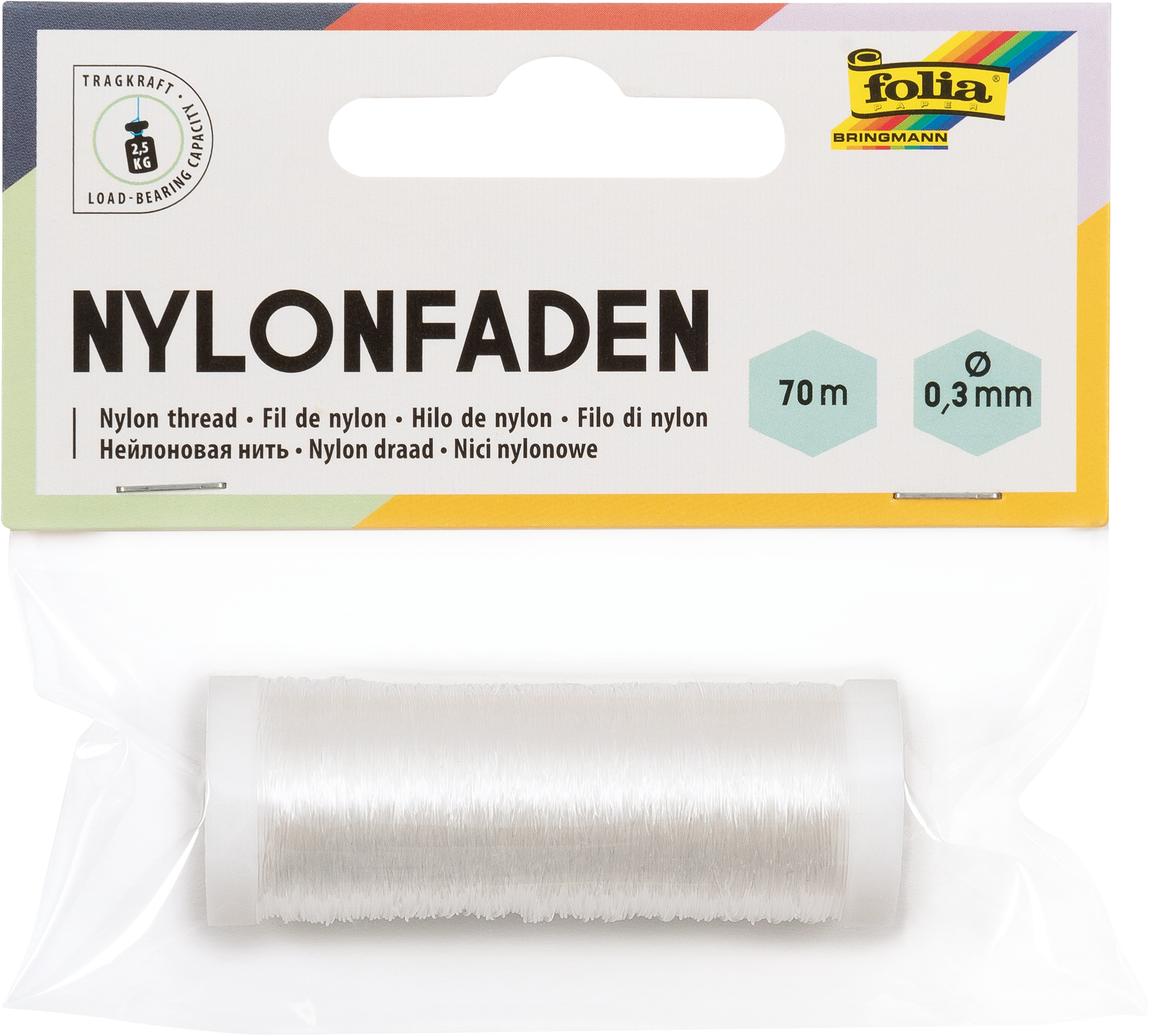 Nylonfaden, Ø 0,3 mm x 70 m, 1 Spule