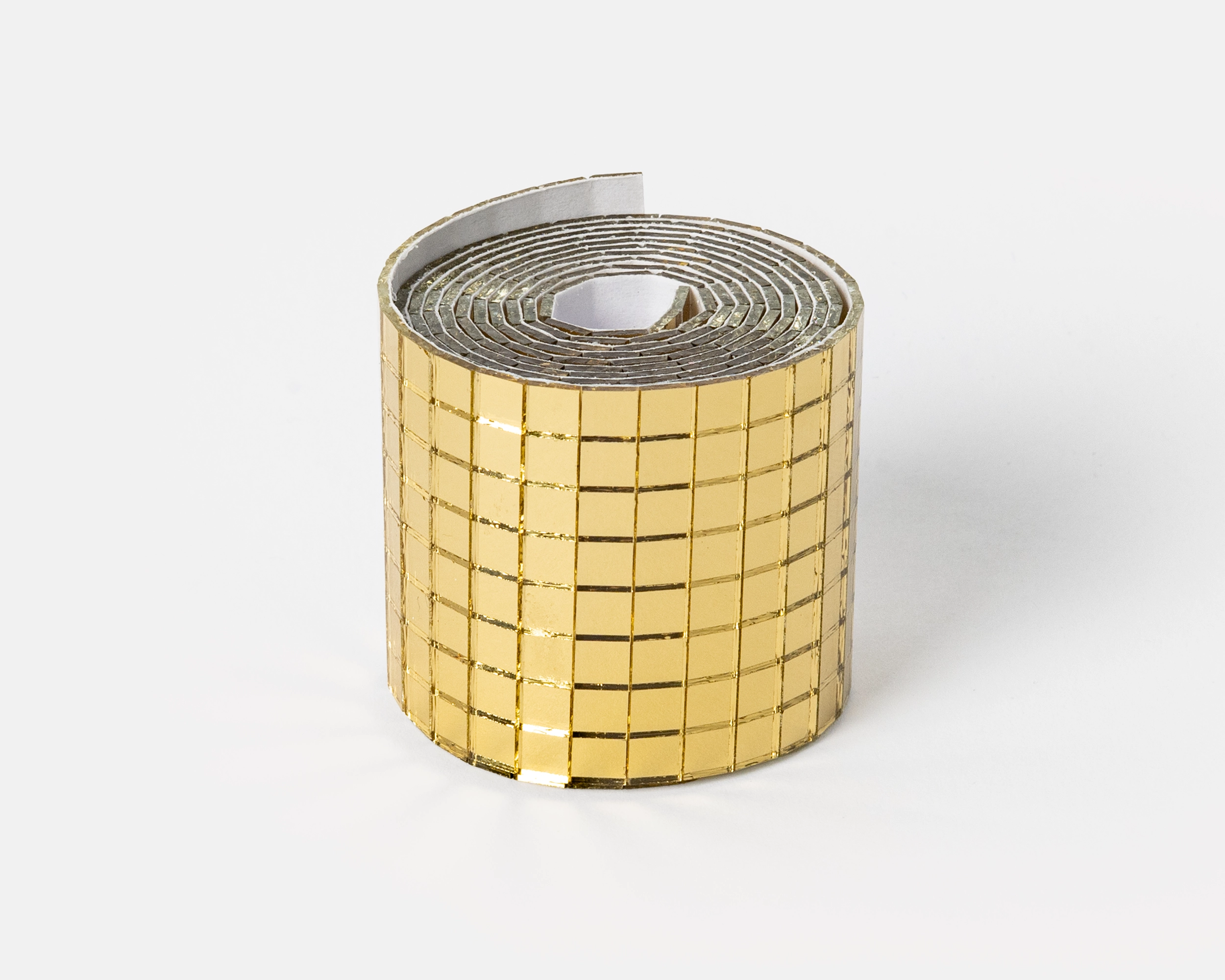 Mirror Tile Rolls, Gold, S, 5 x 5 mm, Selbstklebend