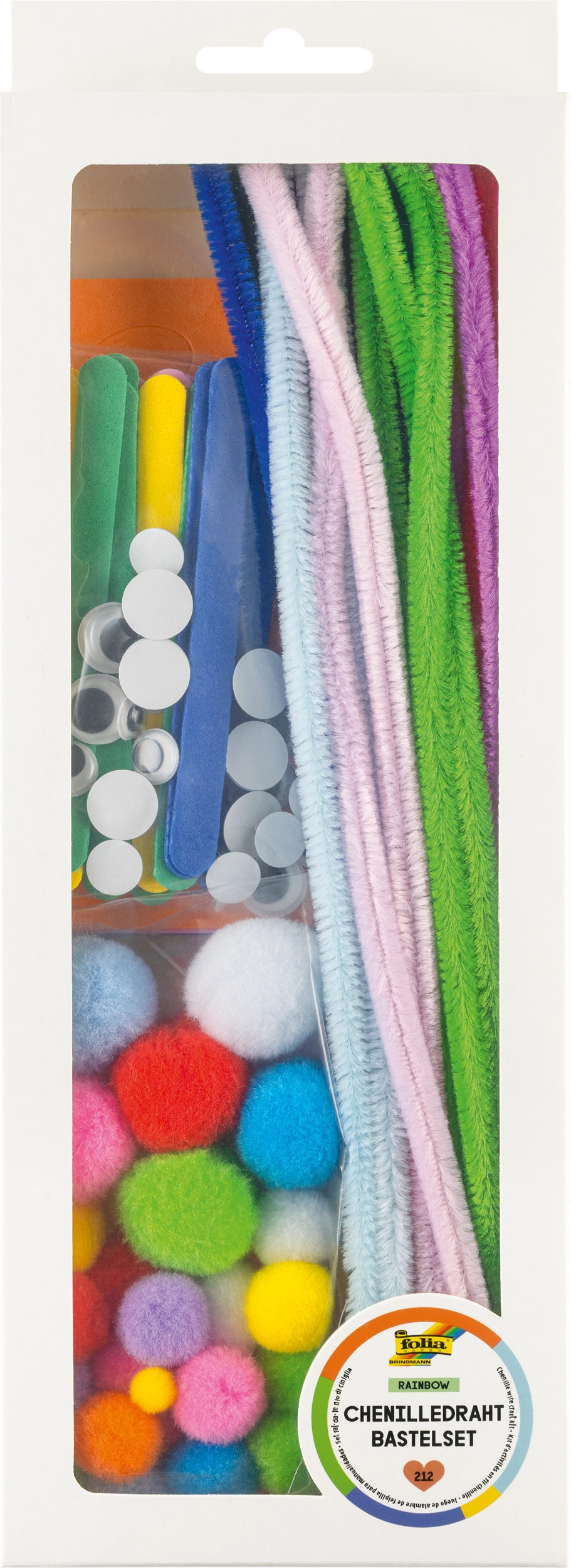 Chenille Wire Craft kit, Rainbow, 212 parts