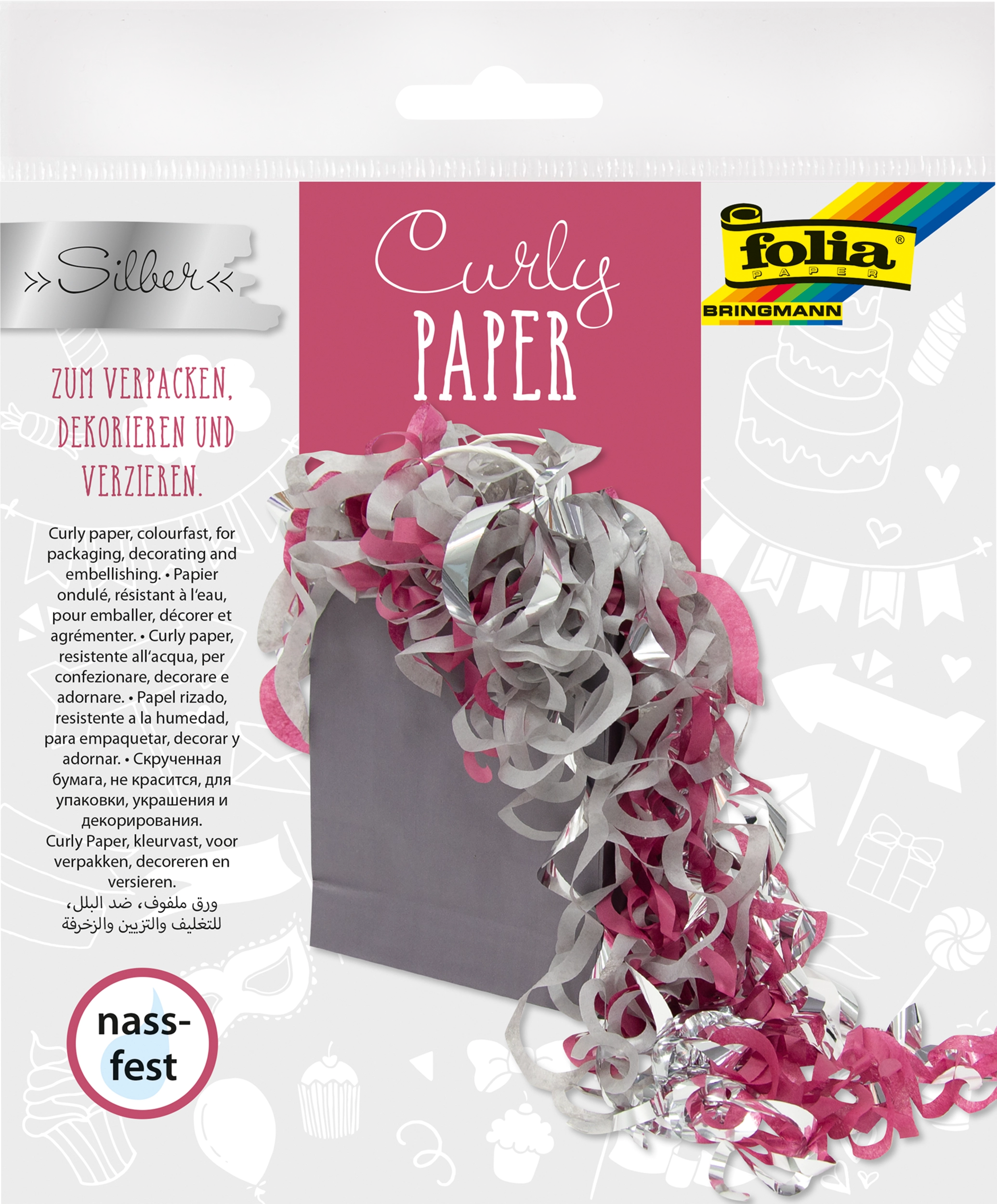 Curly Paper, Silver, 14 g/m², 1 piece