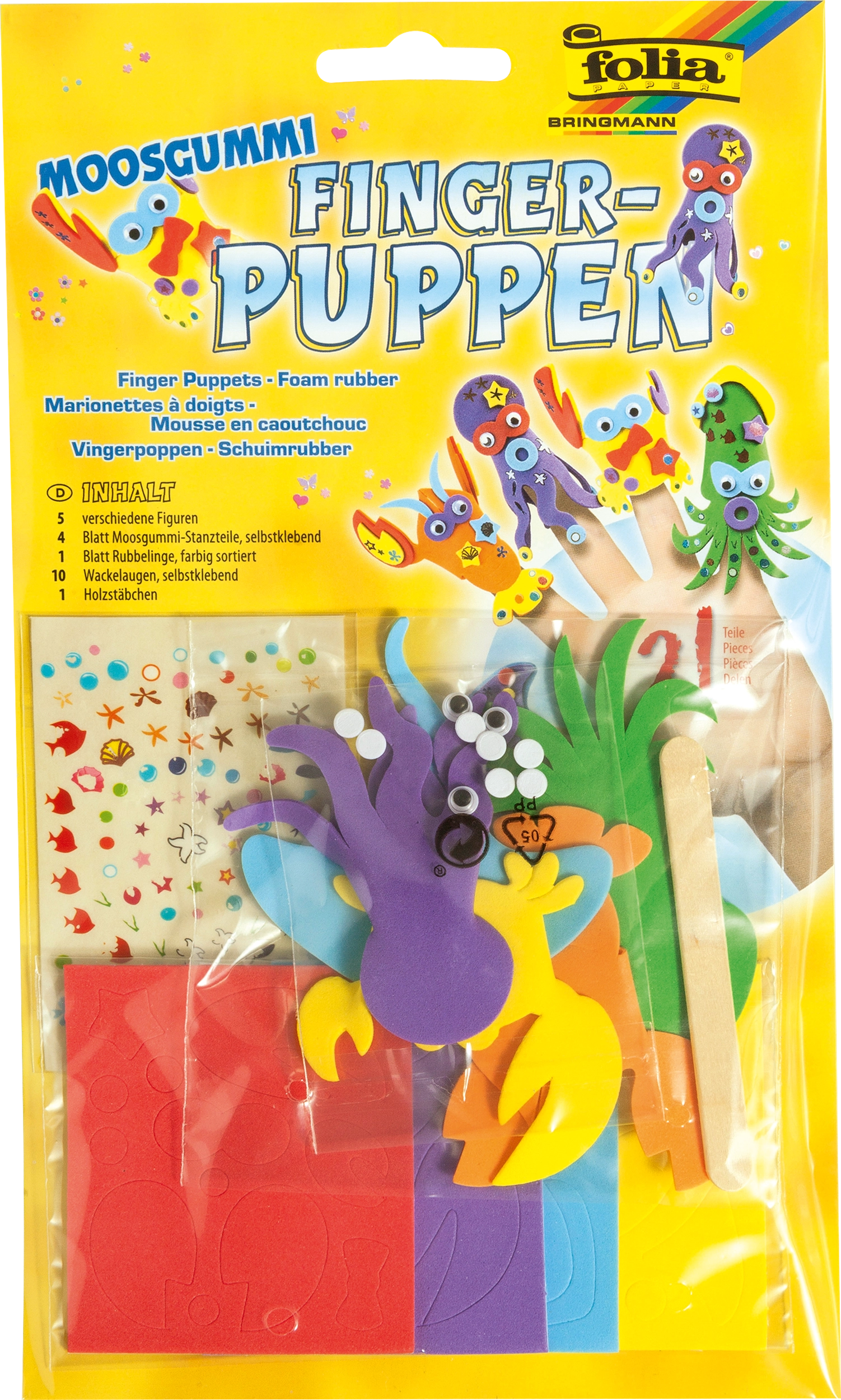 Foam Rubber Finger Puppets, Underwater Animals, 21 parts