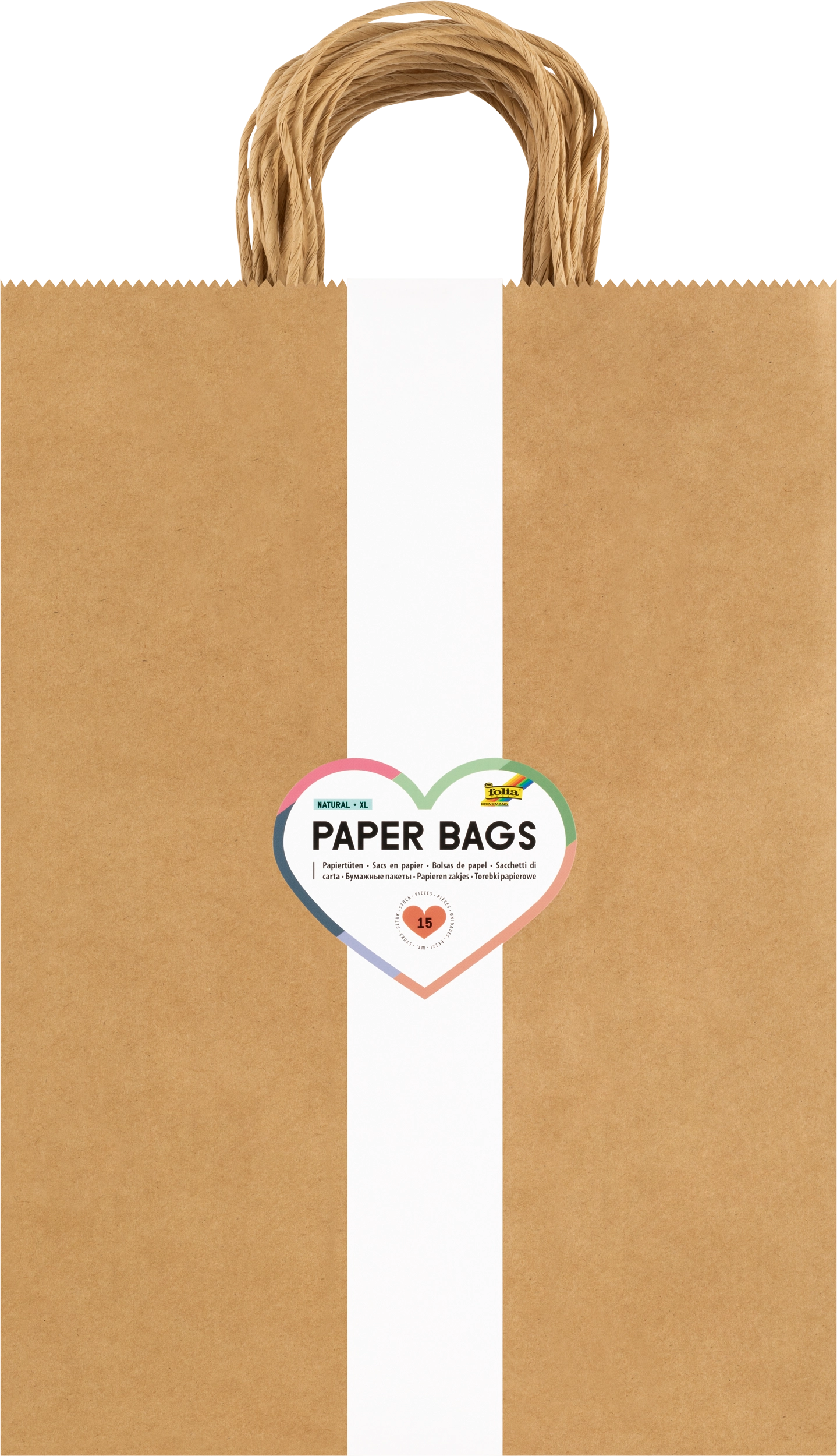 Papiertüten, Natur, XL, 15 Stück