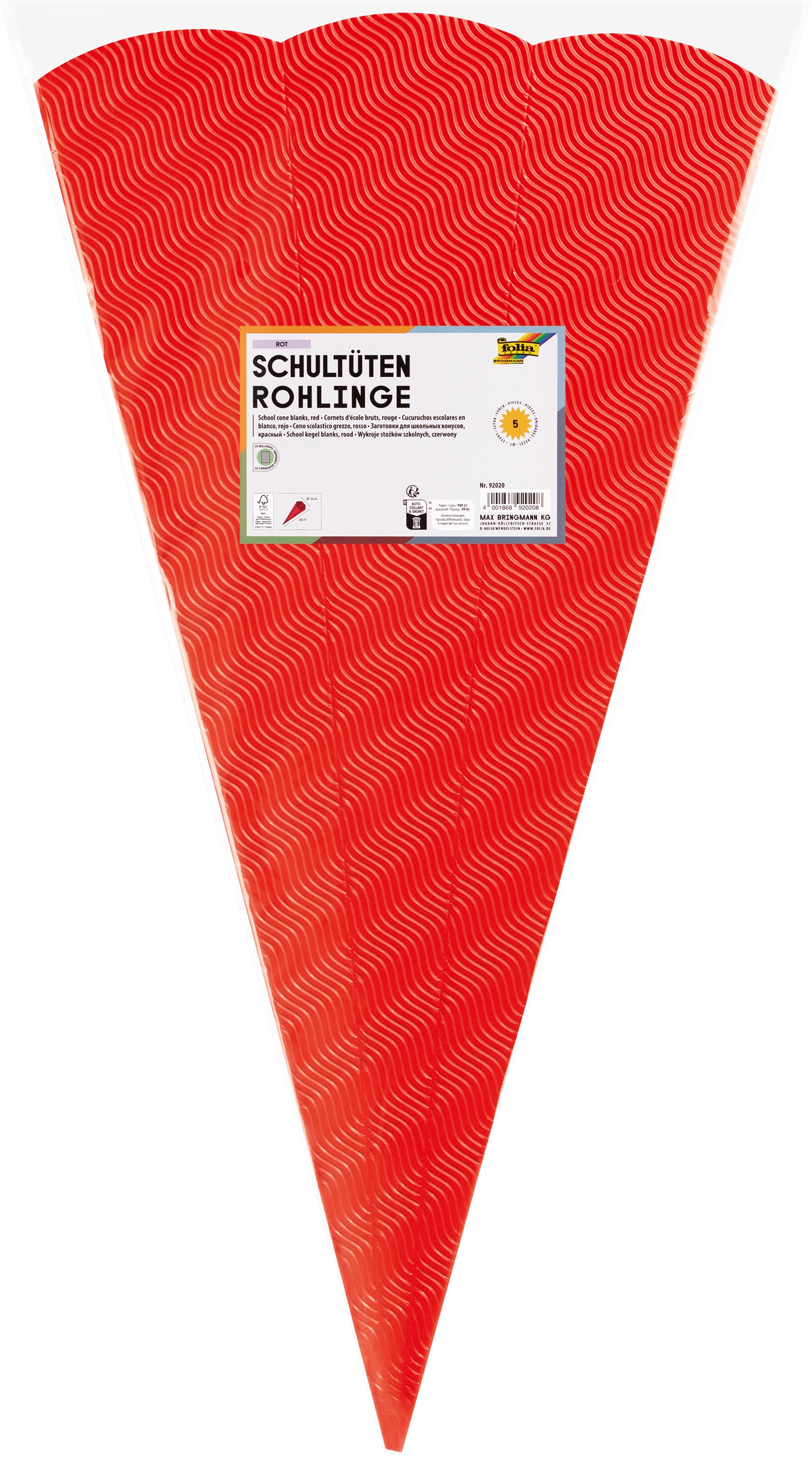 Schultüten aus 3D zum Stecken, 68cm