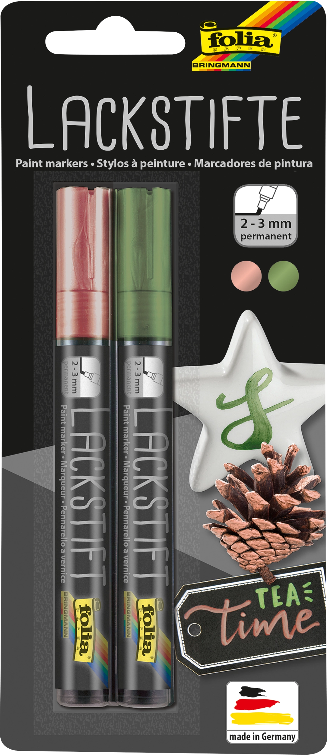 Lackstifte, Rosé & Grün, Dick, 2 Stifte