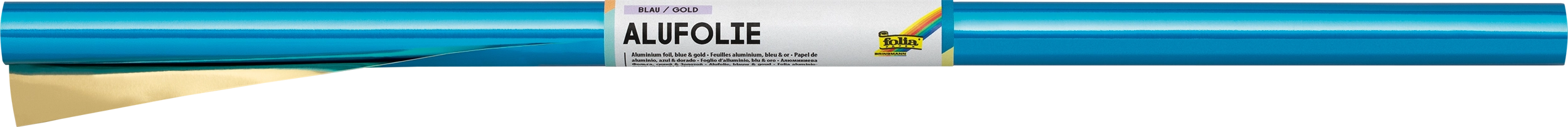 Aluminium Foil Double-Sided, Blue / Gold, 50 x 78 cm, 1 roll