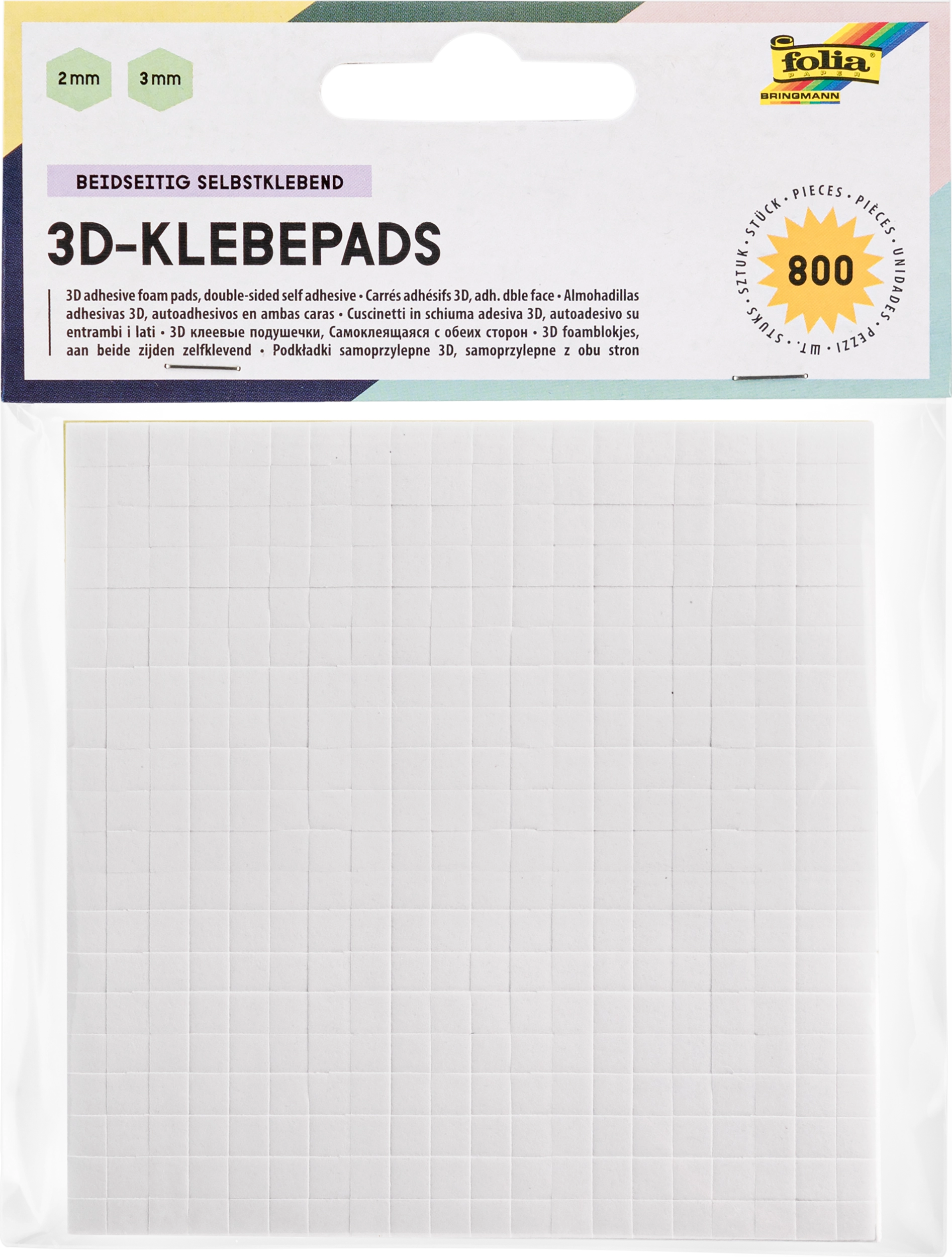3D-Klebepads, Beidseitig selbstklebend, 800 Stück