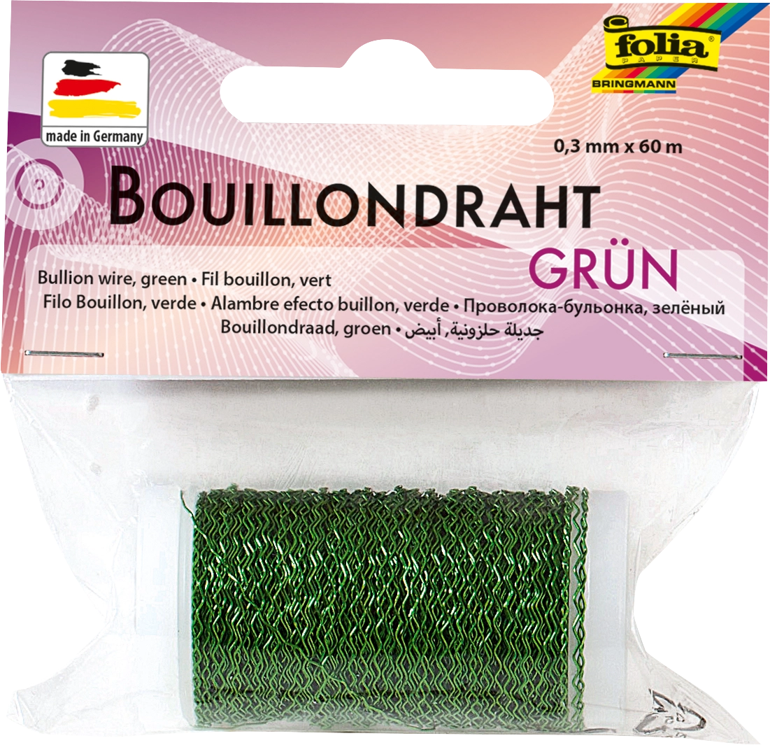 Bouillondraht, Grün, Ø 0,3 mm x 60 m, 1 Spule