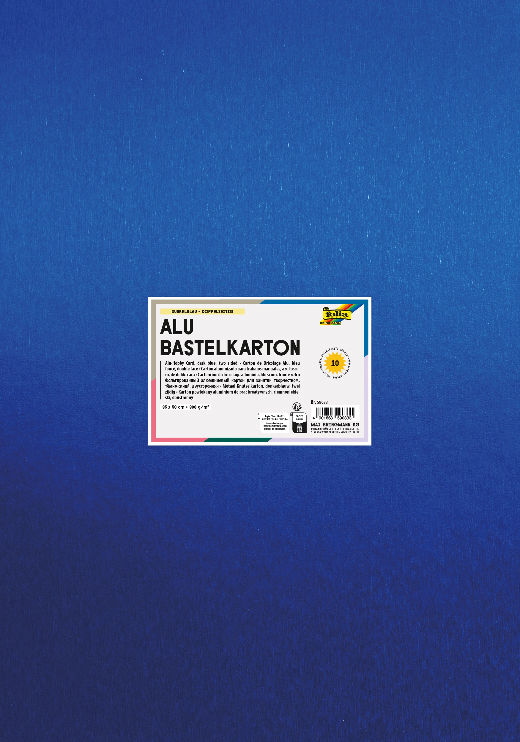 DIY Alu Bastelkarton, Dunkelblau, 35 x 50 cm, 10 Blatt