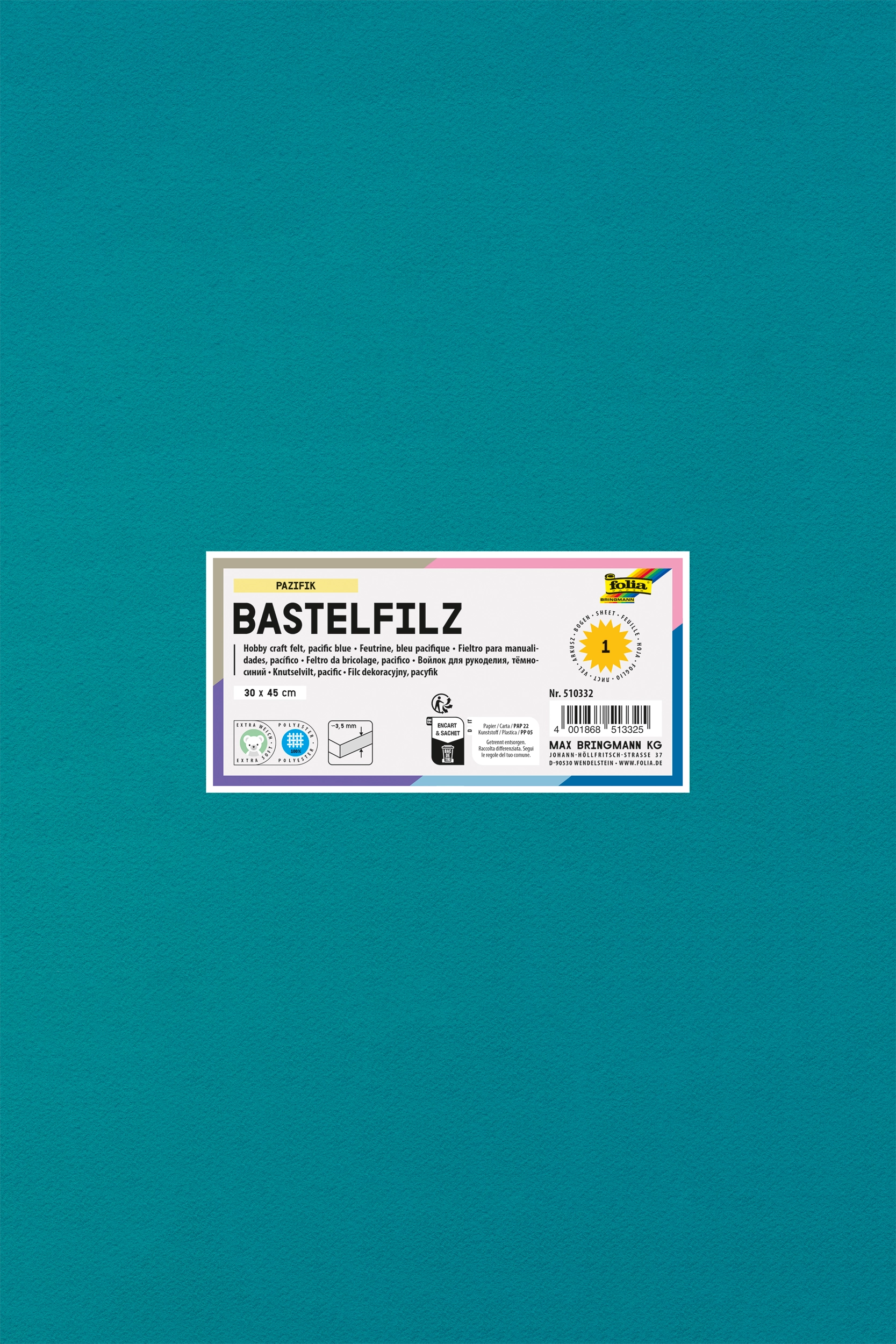Bastelfilz, Pazifik, 30 x 45 cm, 1 Blatt