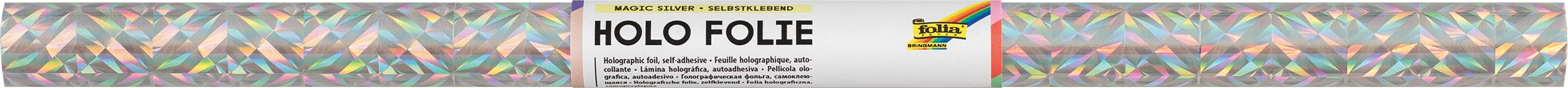 Holographische Folie, Spectral Silber Holo, Selbstklebend, 40 cm x 1 m, 10 Rollen
