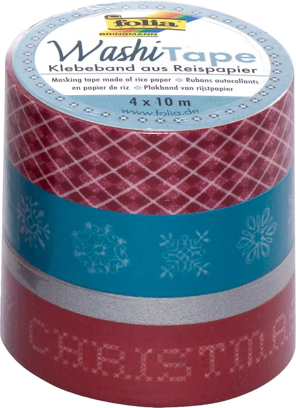 Washi Tape, Weihnachten Retro, 4x 10 m, 4 Rollen