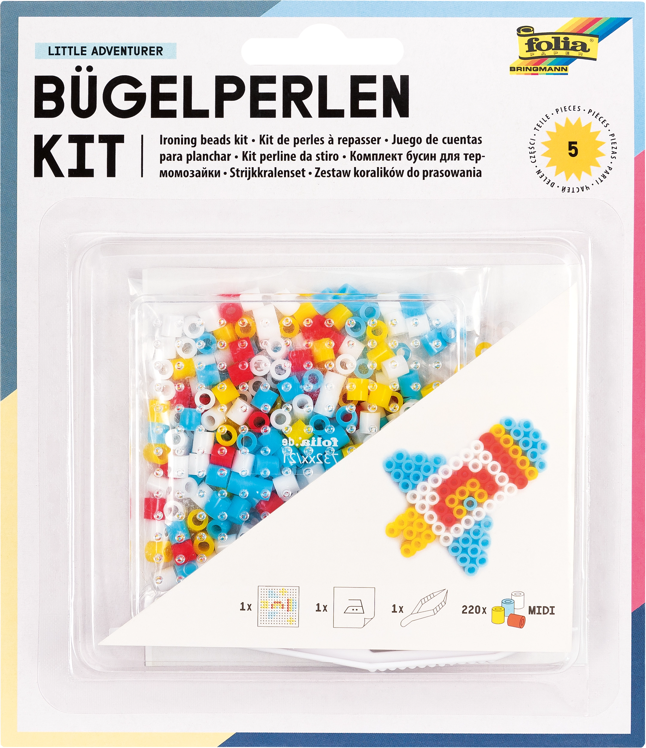 Bügelperlen Kit, Kleine Abenteurer, 5 Teile