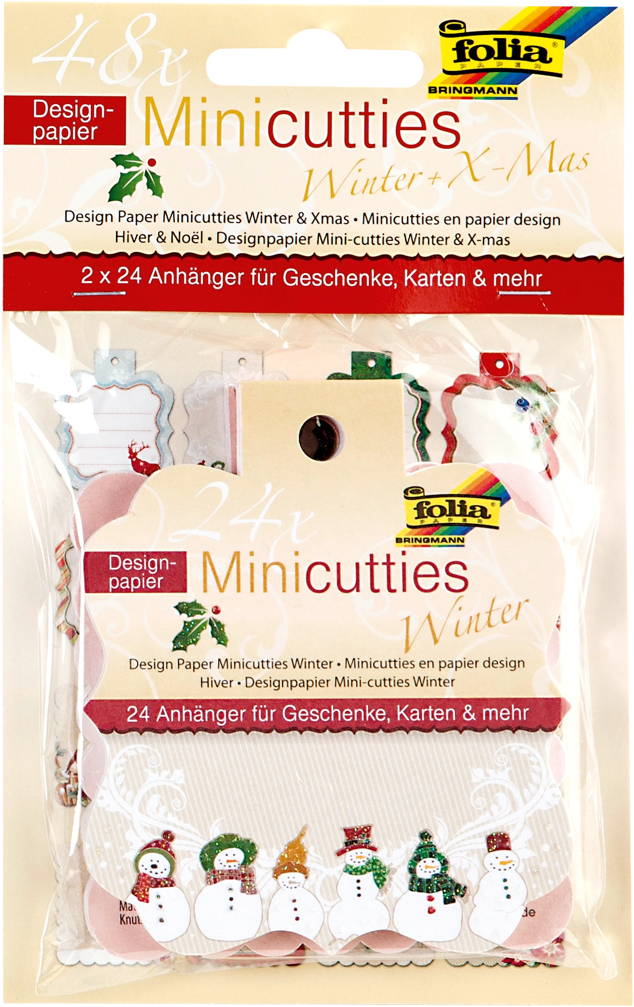 Designpapier Mini-Cutties Duo, Winter, 8,4 x 9,9 cm, 48 Blatt