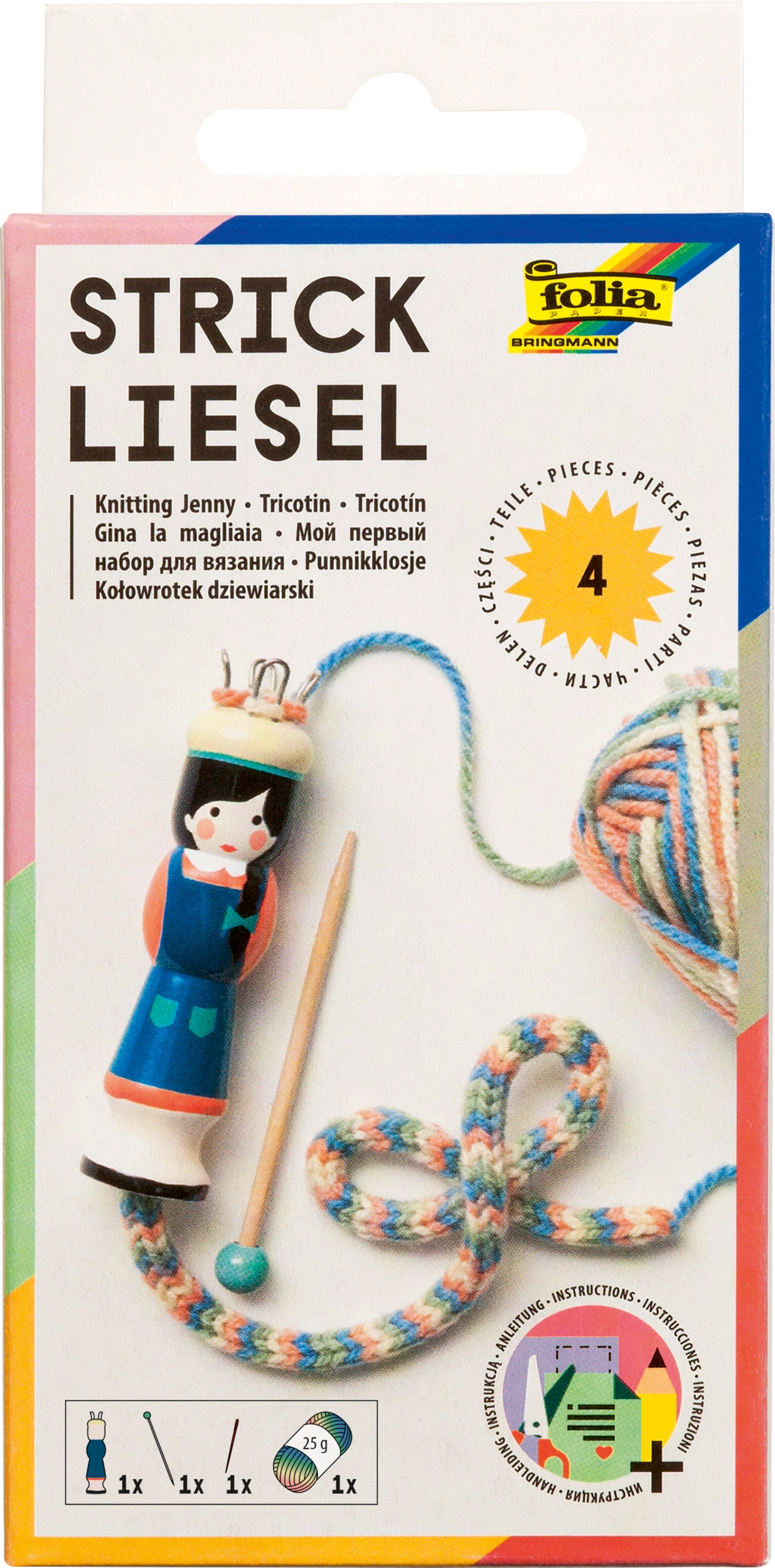 Strickliesel, 4 Teile
