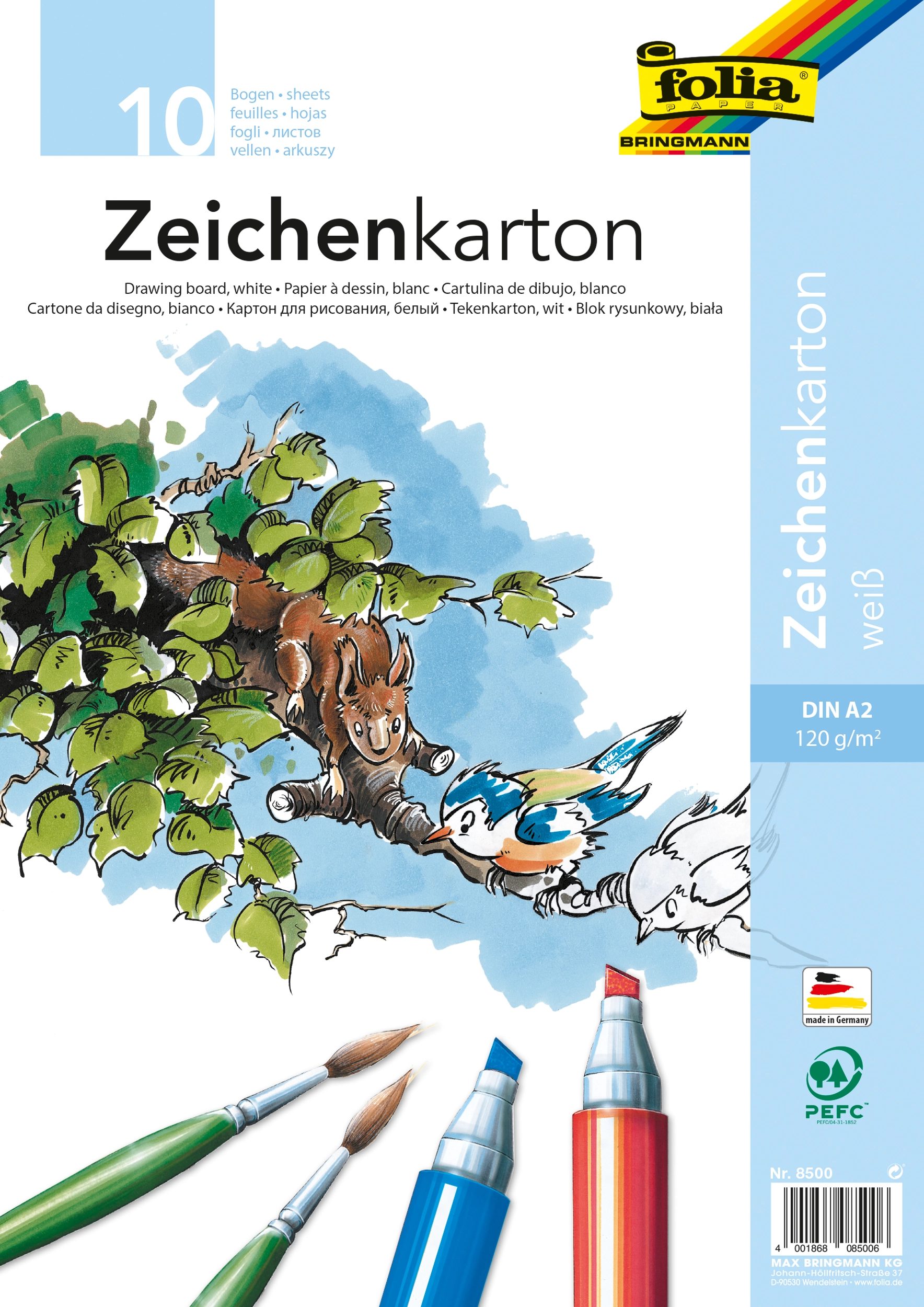 Zeichenkarton, DIN A2, 120 g/m², 10 Blatt, 1 Pack