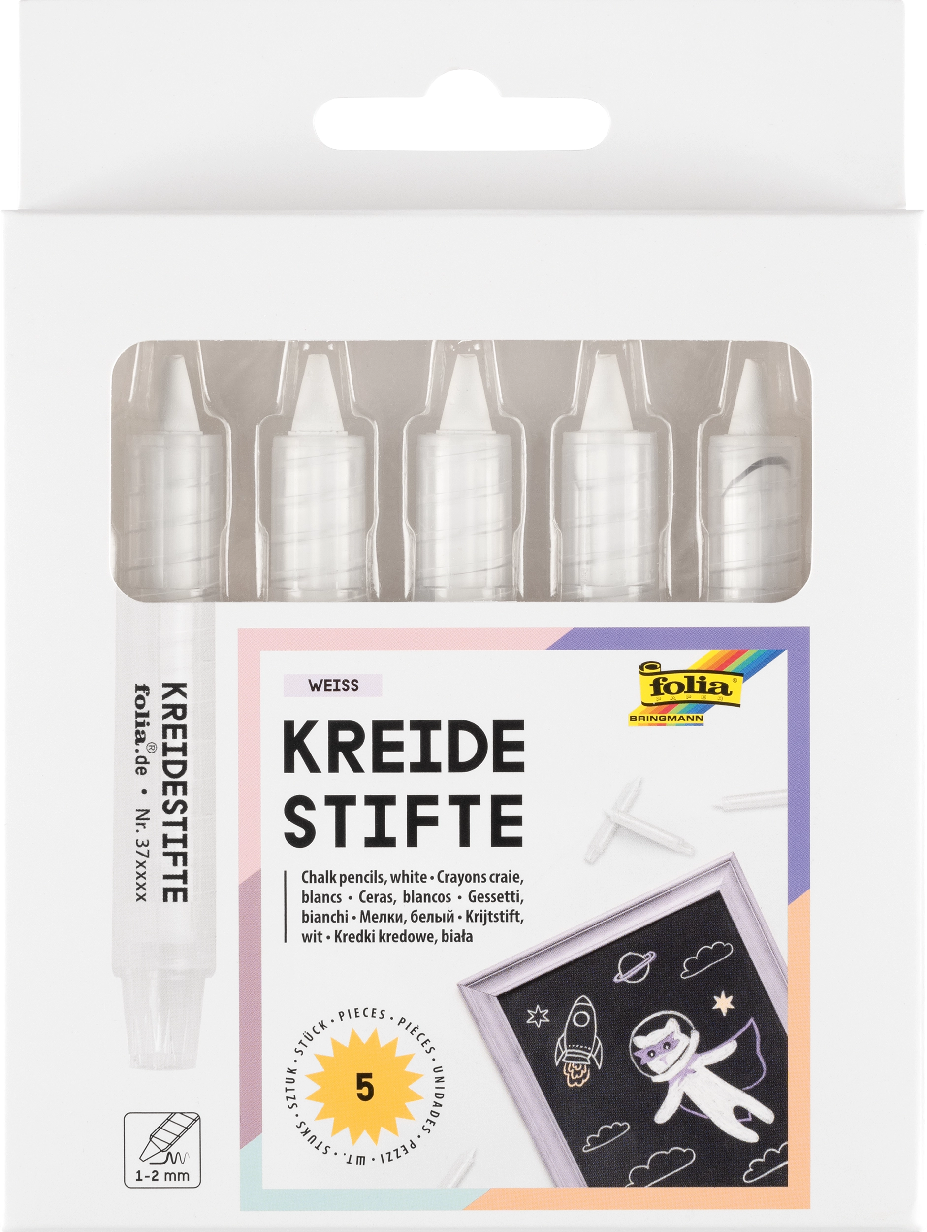 Kreidestifte, Weiß , 5 Stifte