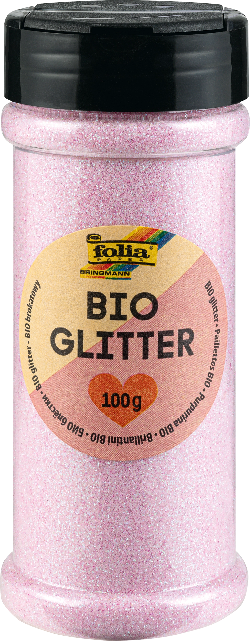 Bio Glitter, Irisierend rosa, 100 g, 1 Dose