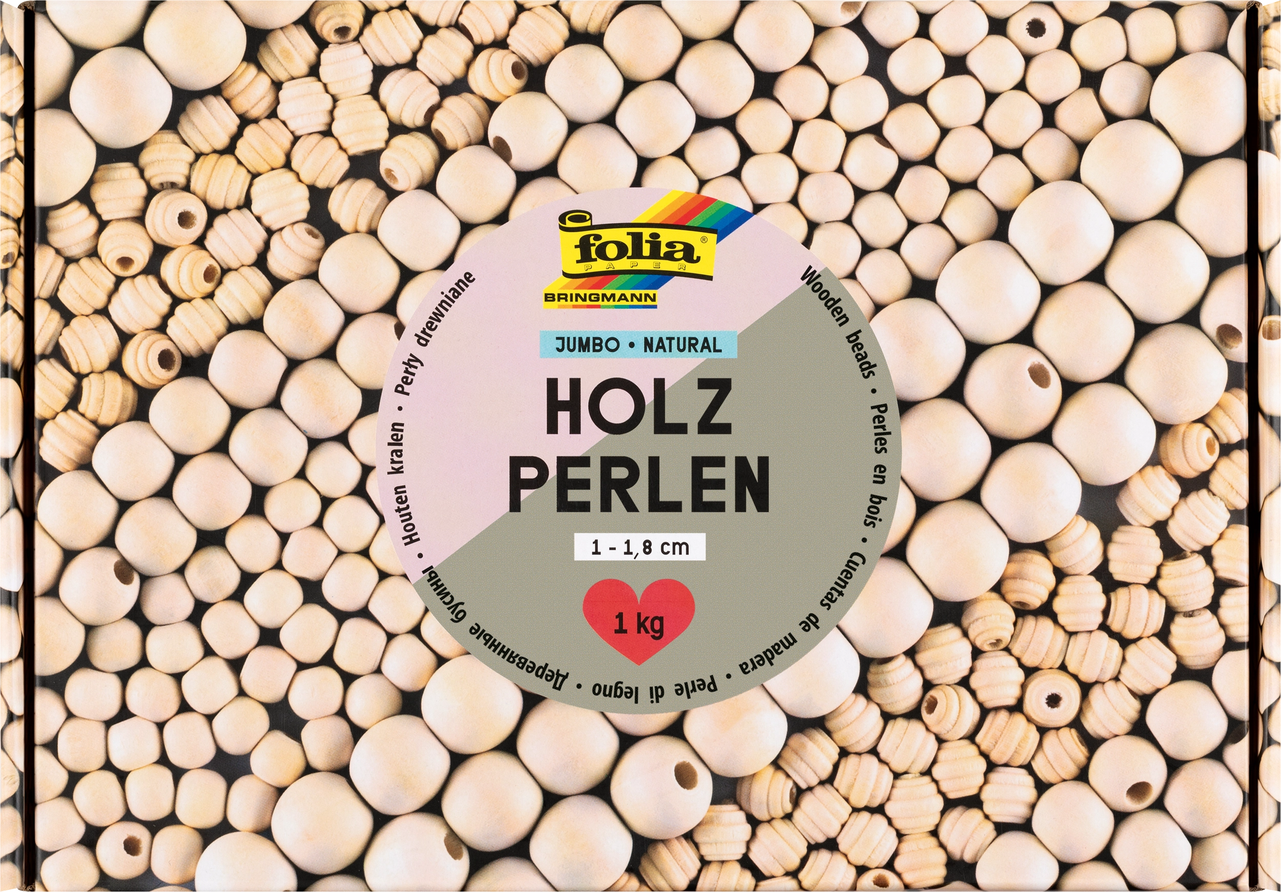 Holzperlen, Jumbo, Natur