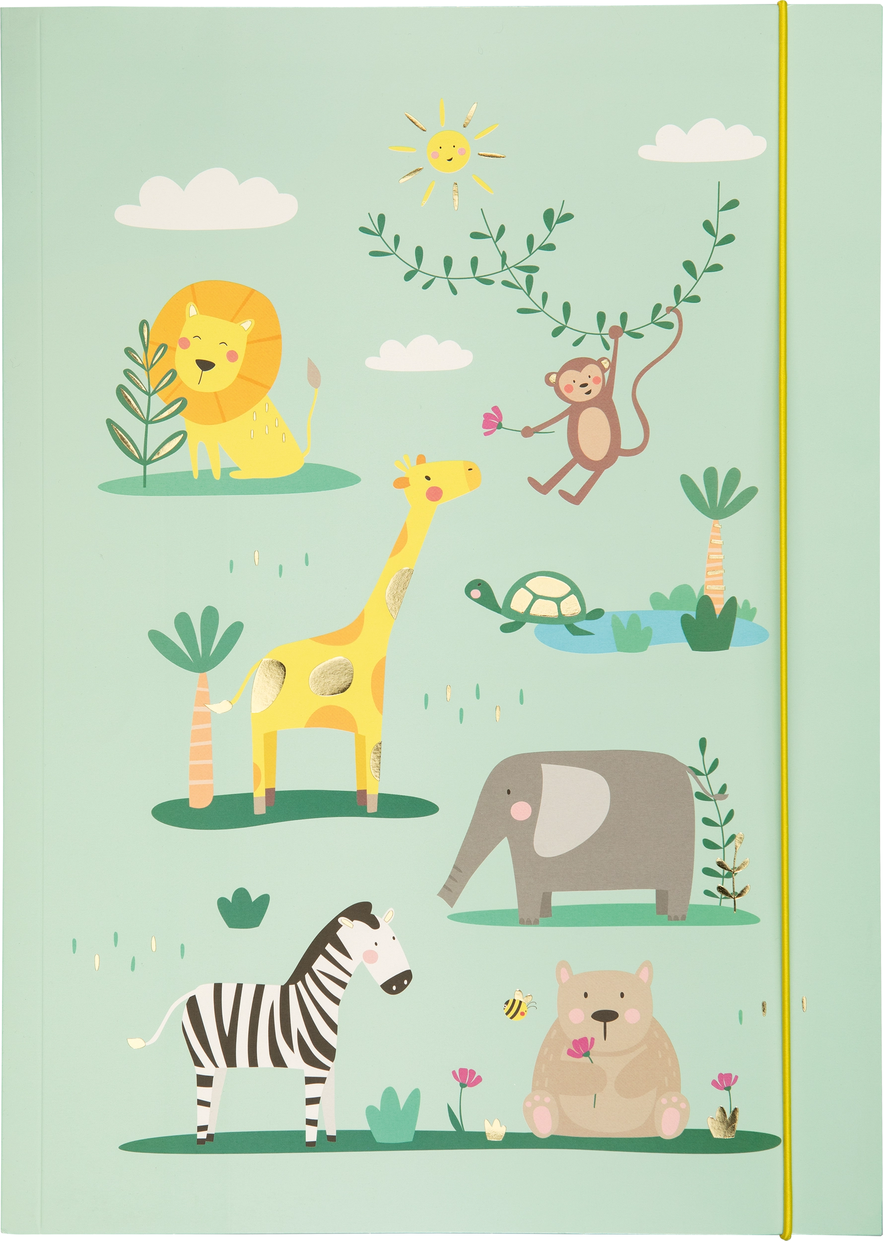 Folders, Happy Safari, with Elastic Band