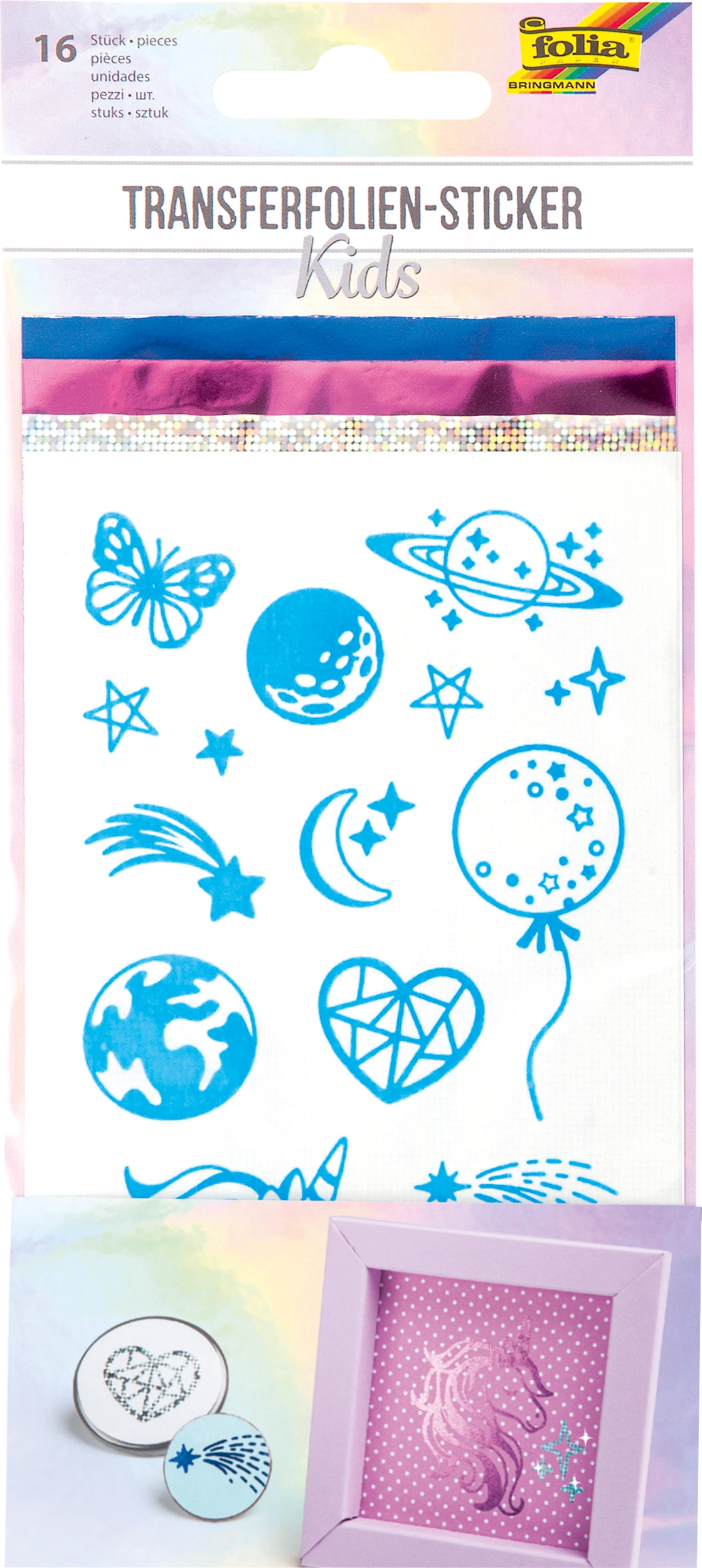 Transferfolien-Sticker, Kinder, 16 Sticker