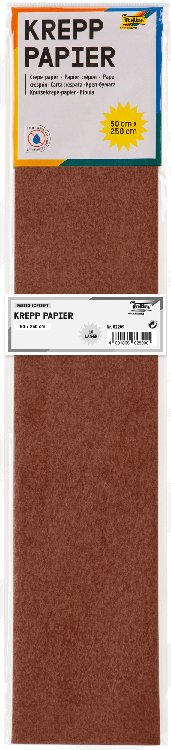 Crepe Paper, Colours assorted, 50 x 250 cm, 32 g/m², 10 folded sheets