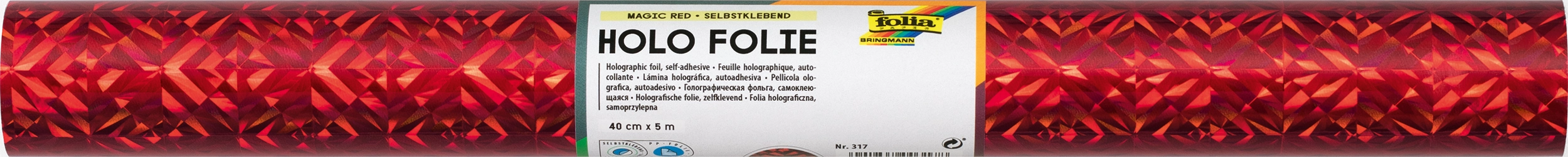 Holographische Folie, Spectral Rot Holo, Selbstklebend, 40 cm x 5 m, 1 Rolle