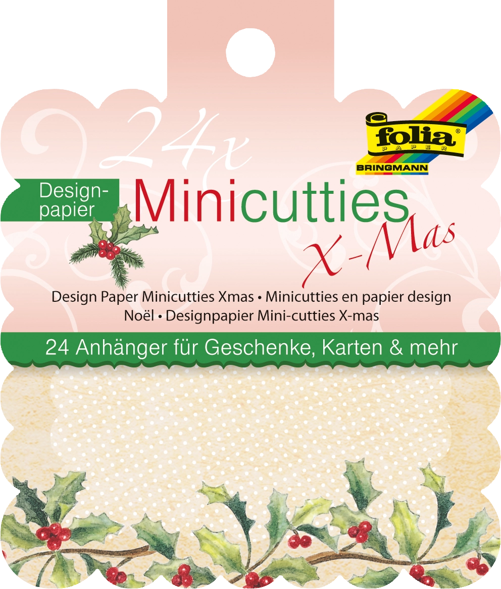 Designpapier Mini-Cutties, X-Mas, 8,4 x 9,9 cm, 24 Blatt