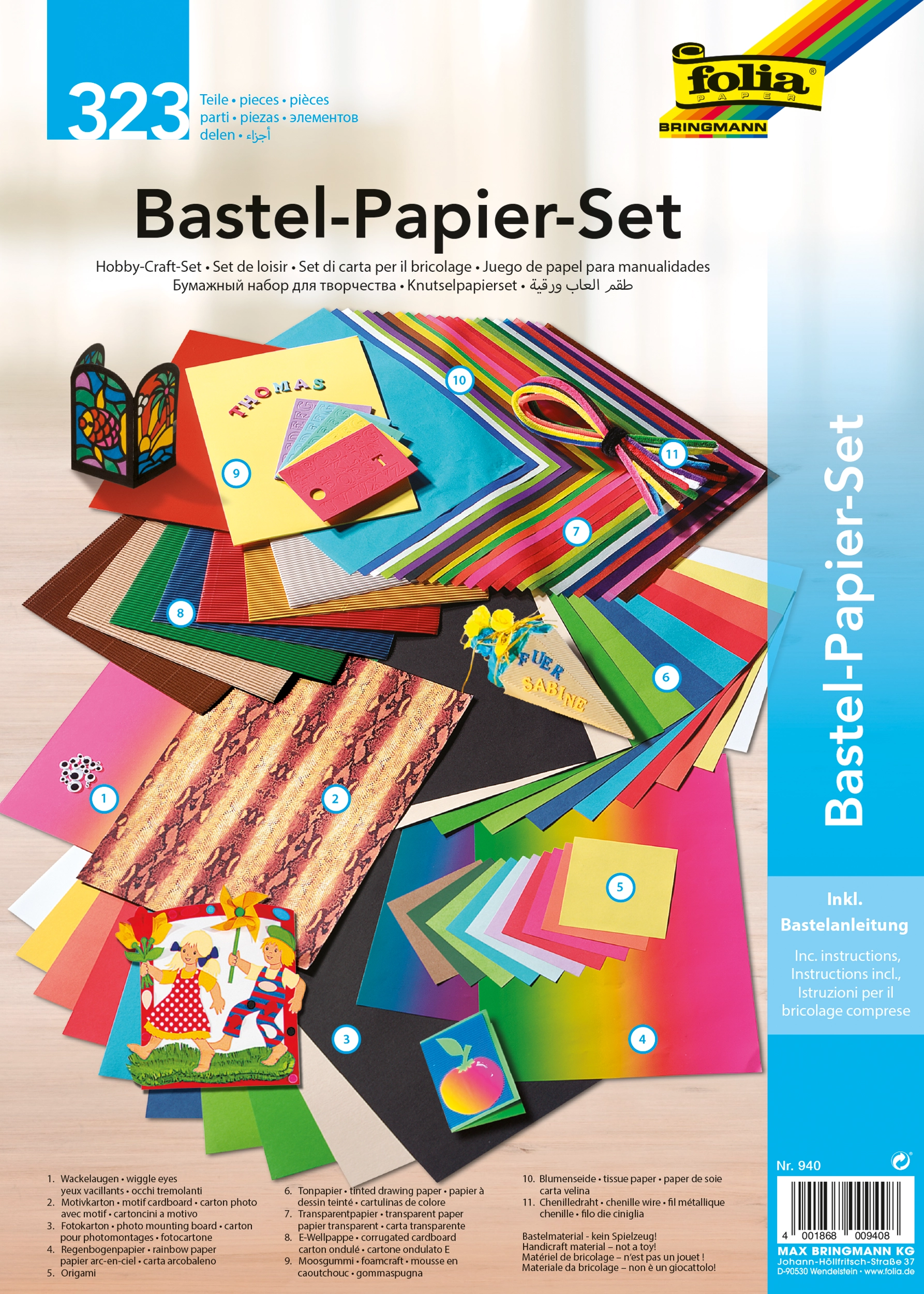 Bastel-Papier-Set, 323 Teile