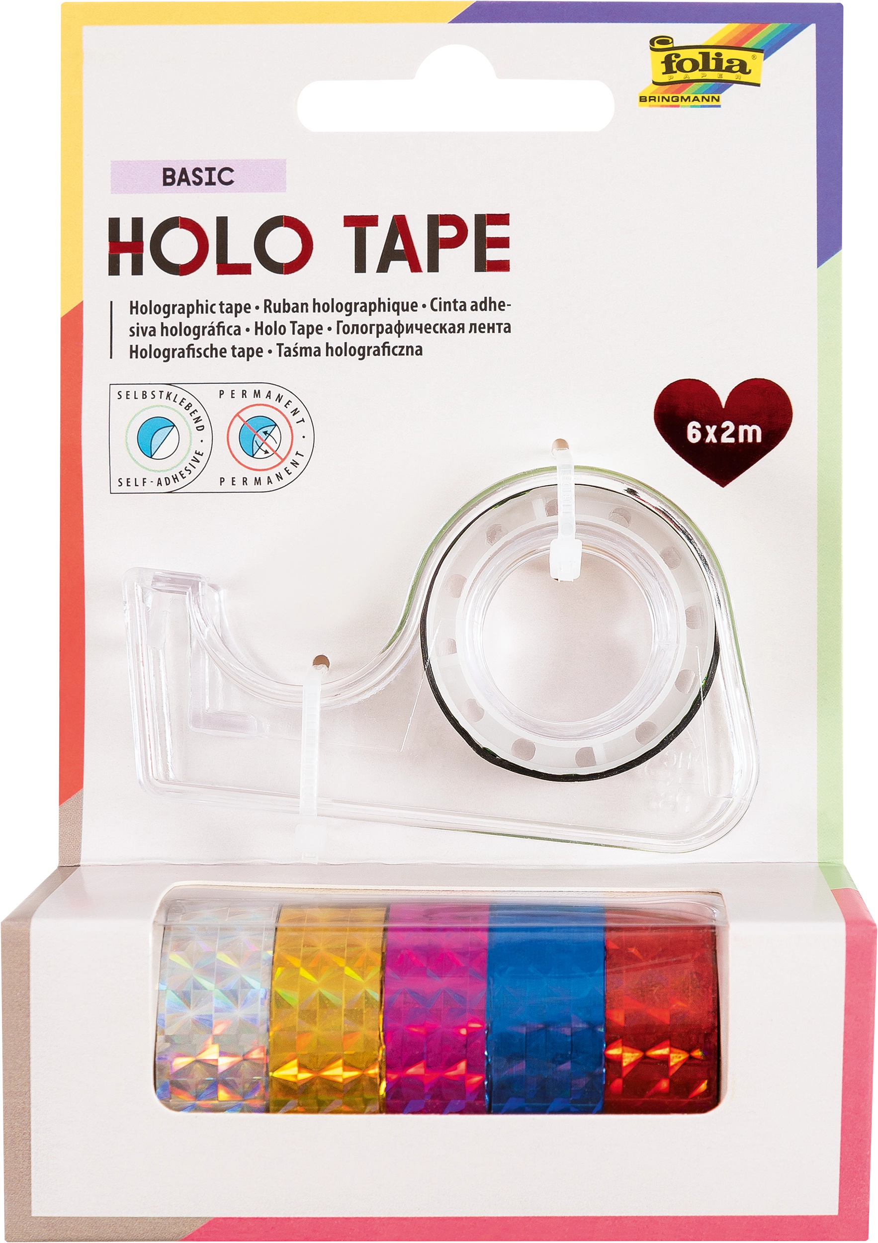 Holo Tape, Basic, 6x 2 m, 6 Rollen