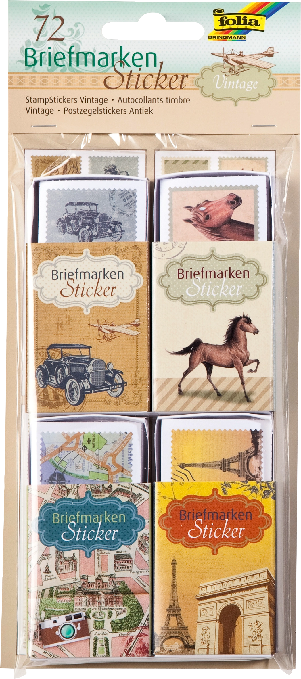 Briefmarken-Sticker, Vintage, 72 Sticker