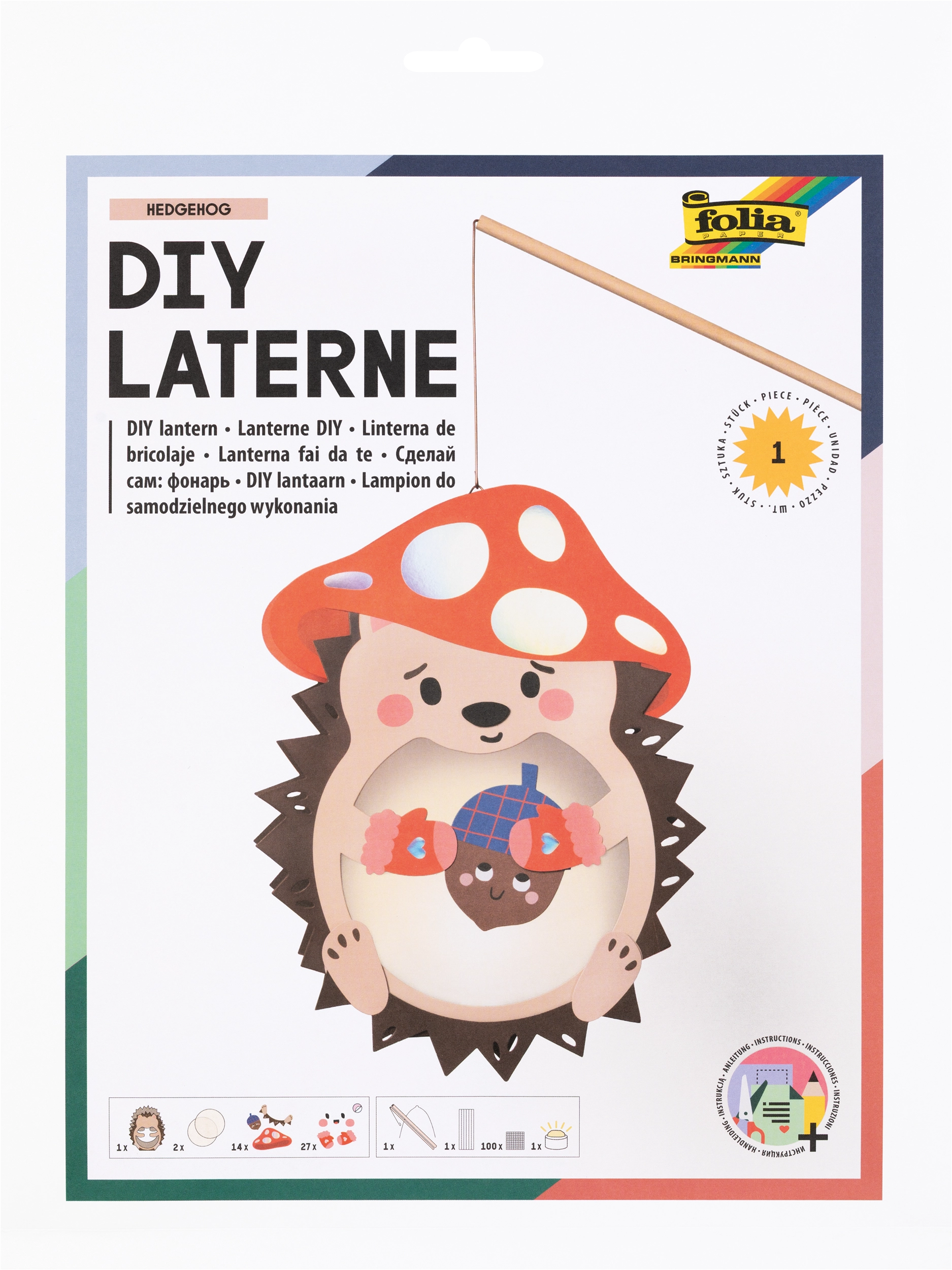 DIY Laterne, Igel, Ø 19 x 6 cm