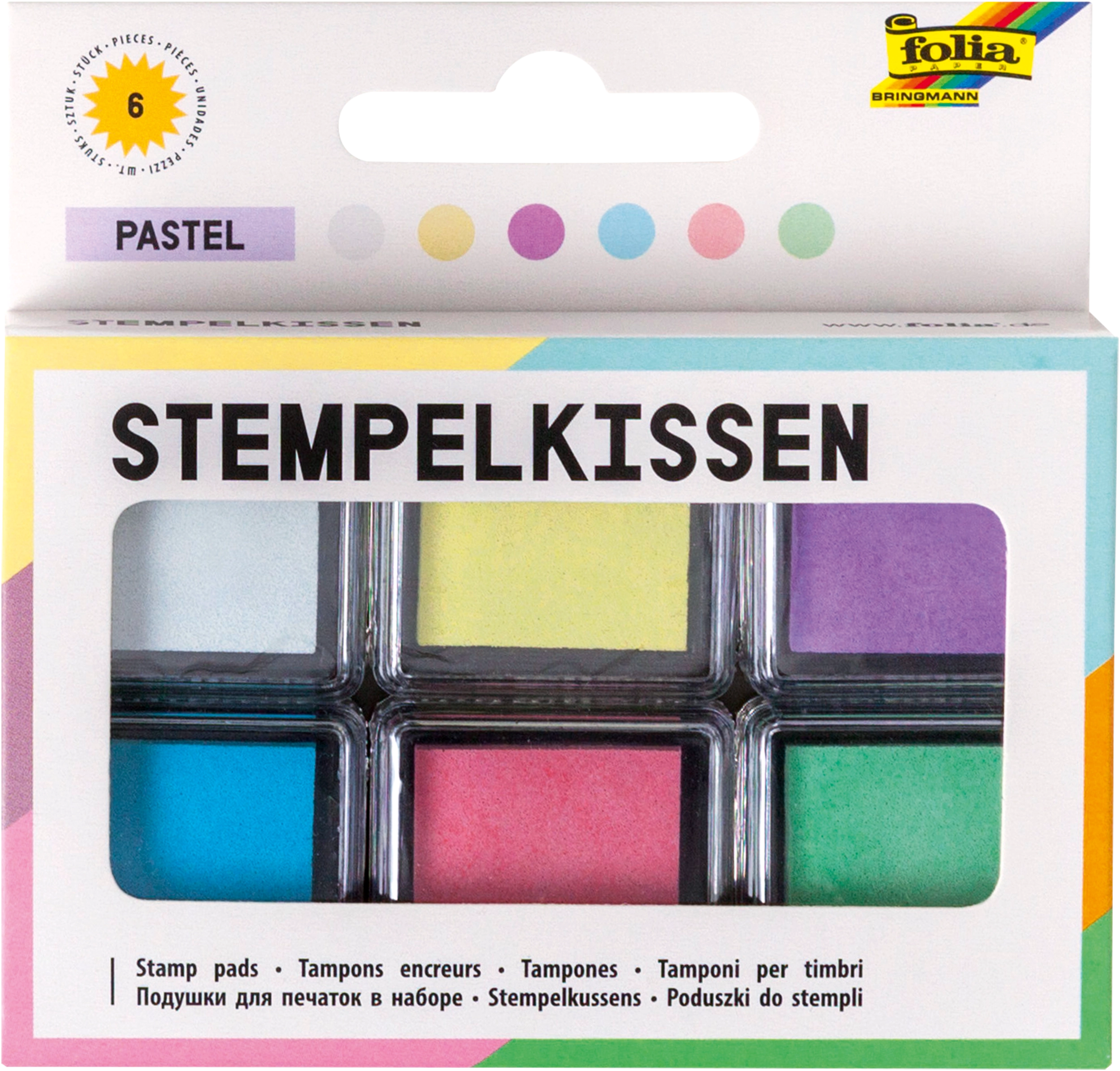 Stempelkissen, Pastell, 6 Stück